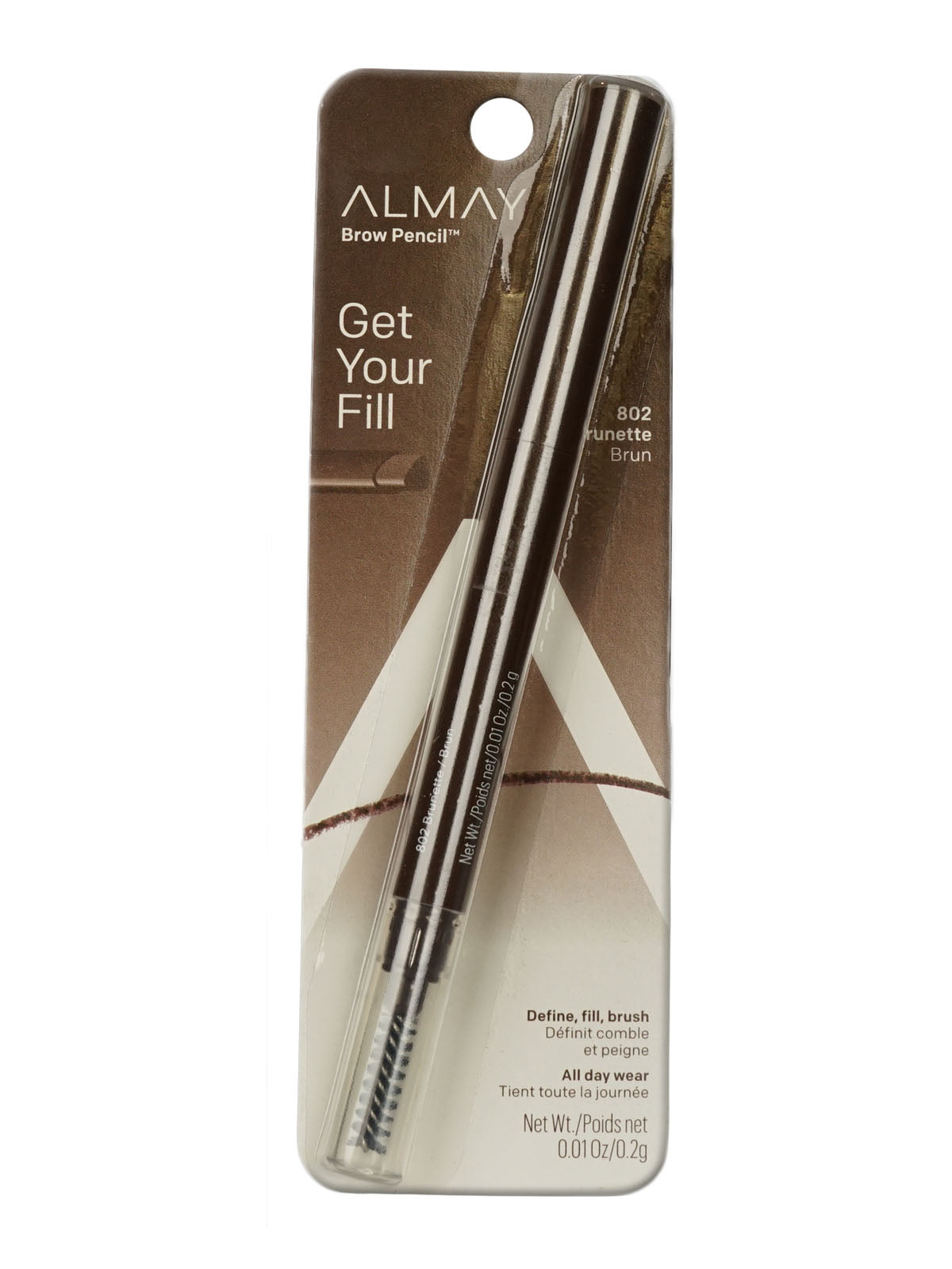 Almay Get Your Fill Brow Pencil 802 Brunette 0.01 OZ 4 Pack