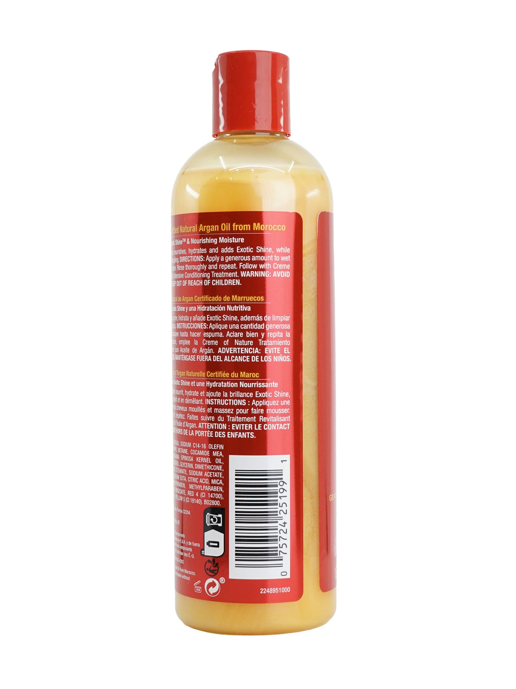Creme of Nature Argan Oil Moisture Shine Shampoo Dry Hair 12 OZ 2 Pack
