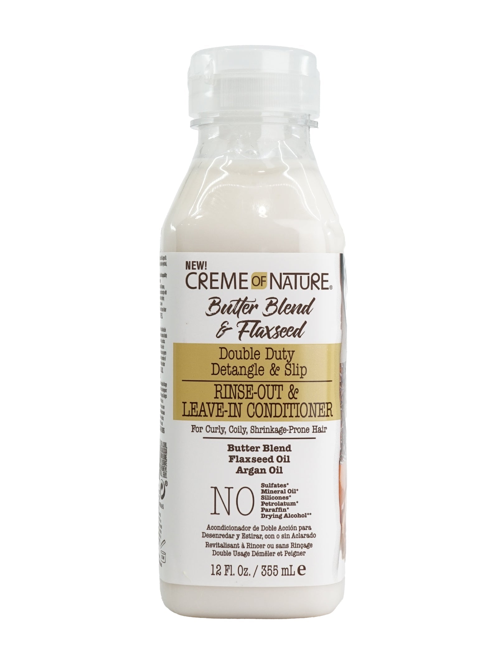 Creme of Nature Butter & Flaxseed Double Duty Detangle & Slip Conditioner 12 OZ 4 Pack