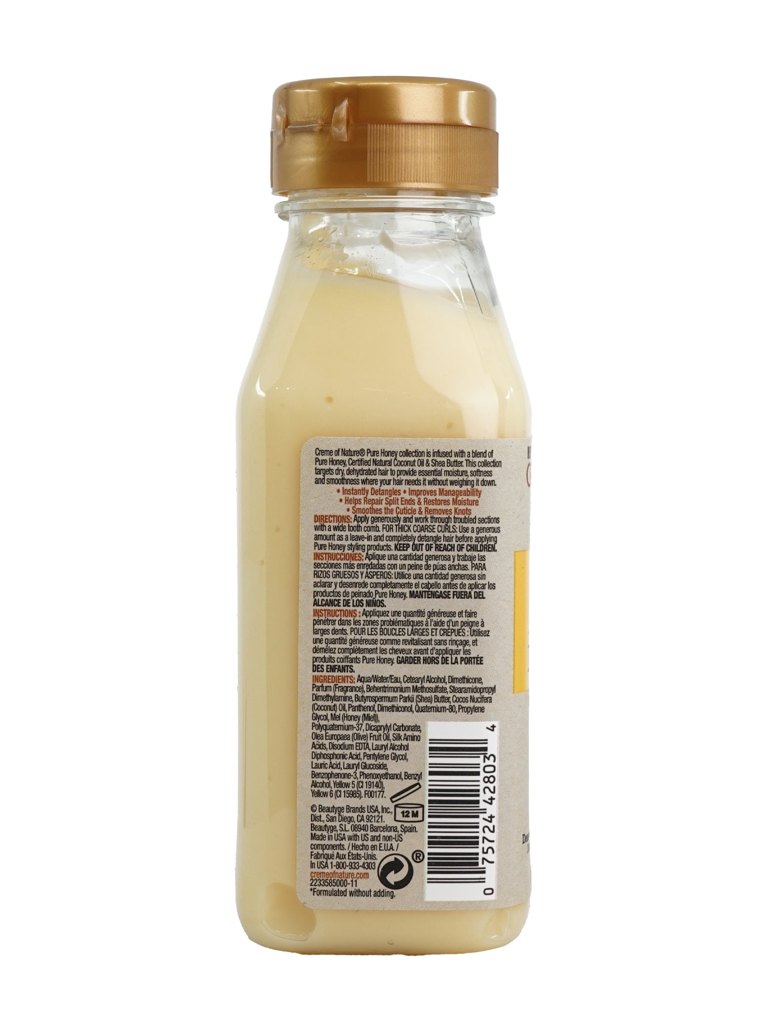 Creme of Nature Pure Honey Knot Away Leave in Detangler 12 OZ 4 Pack