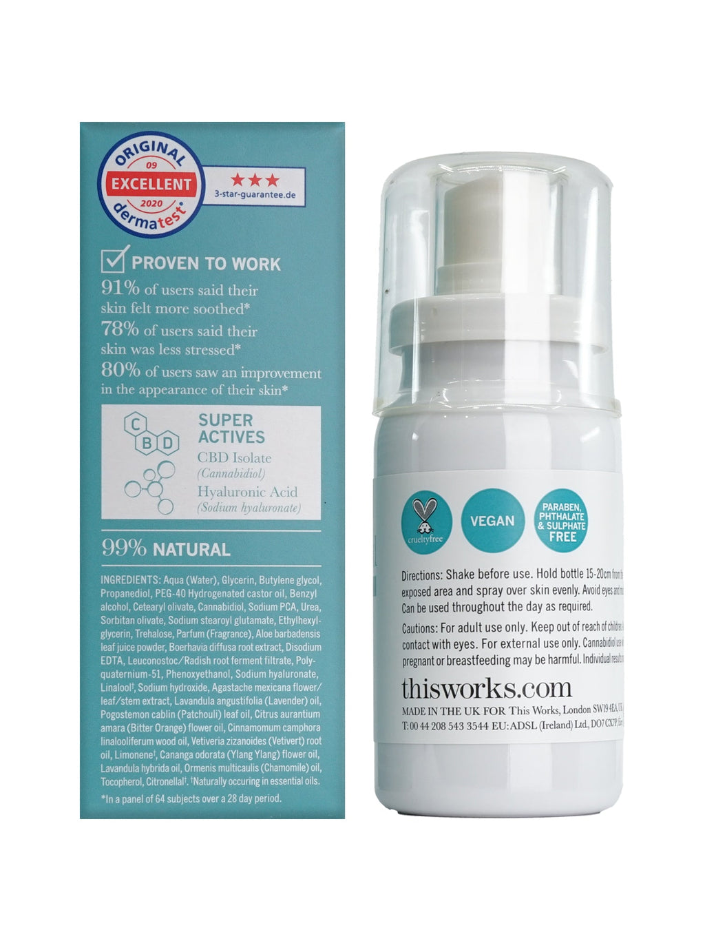 ThisWorks Stress Check CBD Face Shield Mist 1.7 OZ 2 Pack