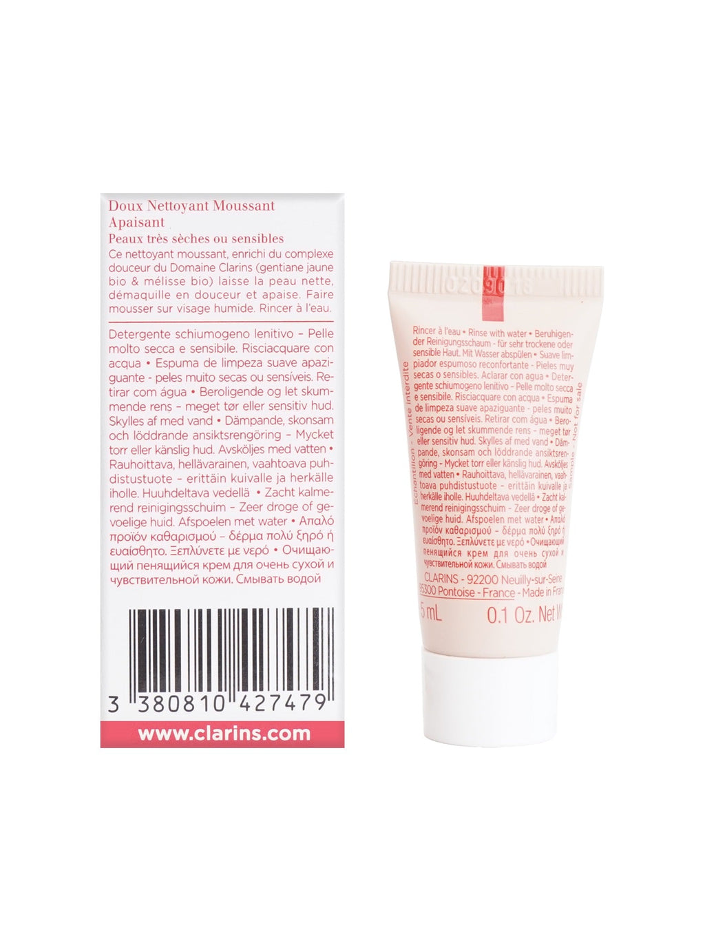 Clarins Soothing Gentle Foaming Cleanser Dry & Sensitive Skin 0.1 OZ Set 2