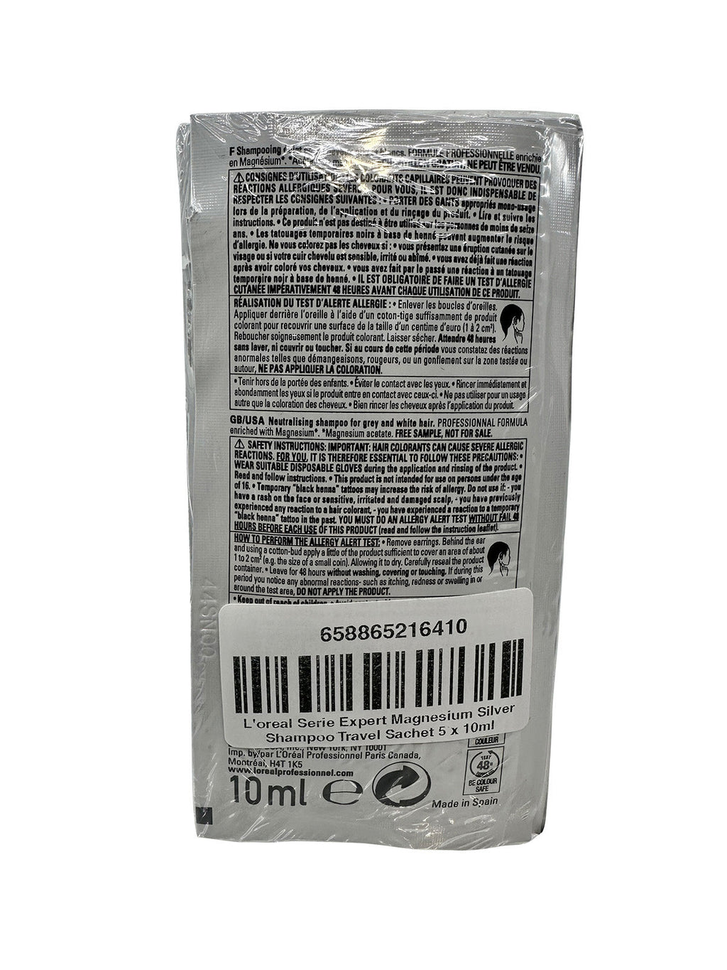 L'Oreal Serie Expert Magnesium Silver Shampoo Travel Sachet 5 x 10ml