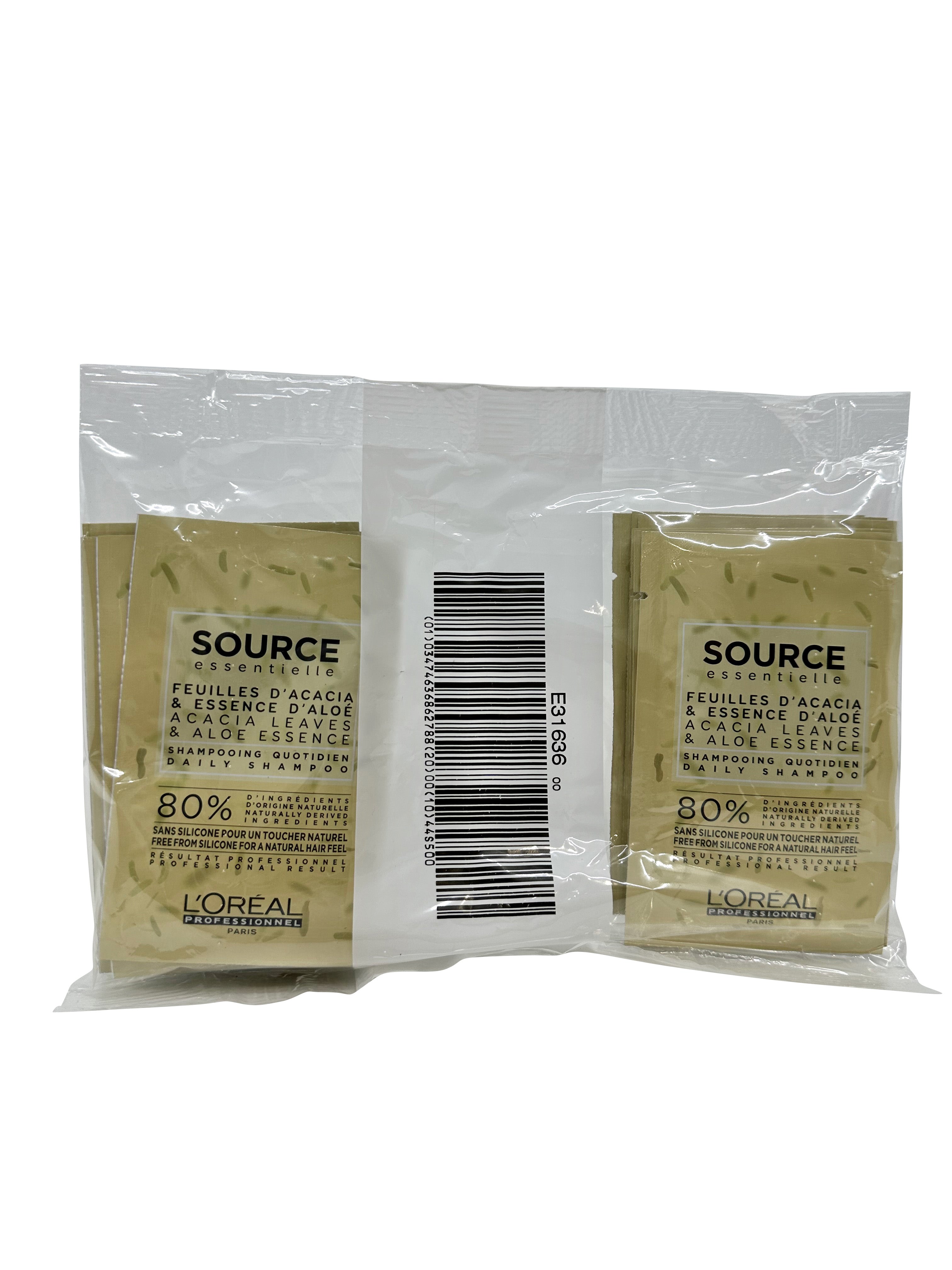 L'Oreal Source Feuilles Acacia Leaves & Aloe Daily Shampoo Travel Sachets 12 x 12 ML