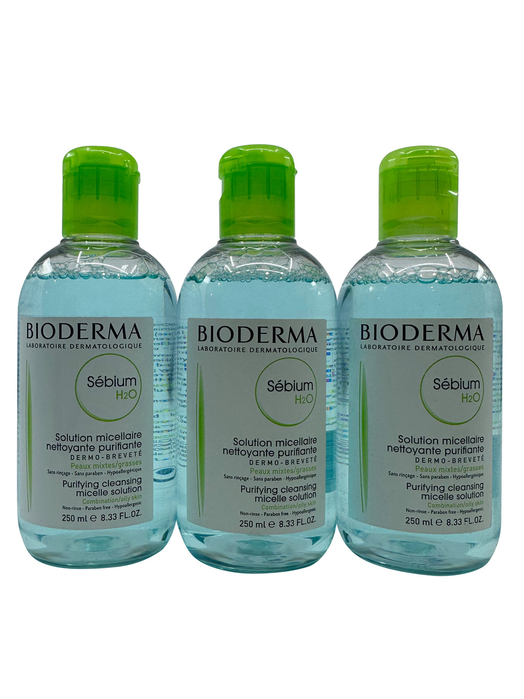 Bioderma Sebium H2O Purifying Micellar Solution Combo & Oily 8.33 OZ Set of 3