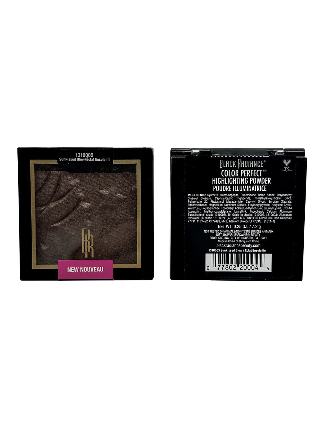 Black Radiance Color Perfect Highlighting Powder Sunkissed Glow 0.25 OZ DUO