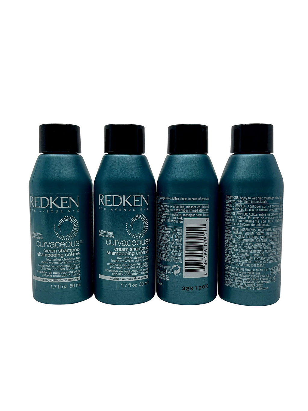 Redken Curvaceous Cream Shampoo Loose waves & Spirals 1.7 OZ Set of 4