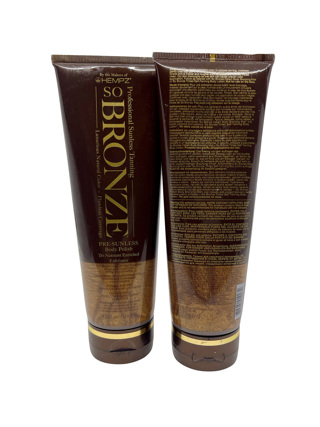 Hempz So Bronze Pre Sunless Body Polish 8.5 OZ Set of 2
