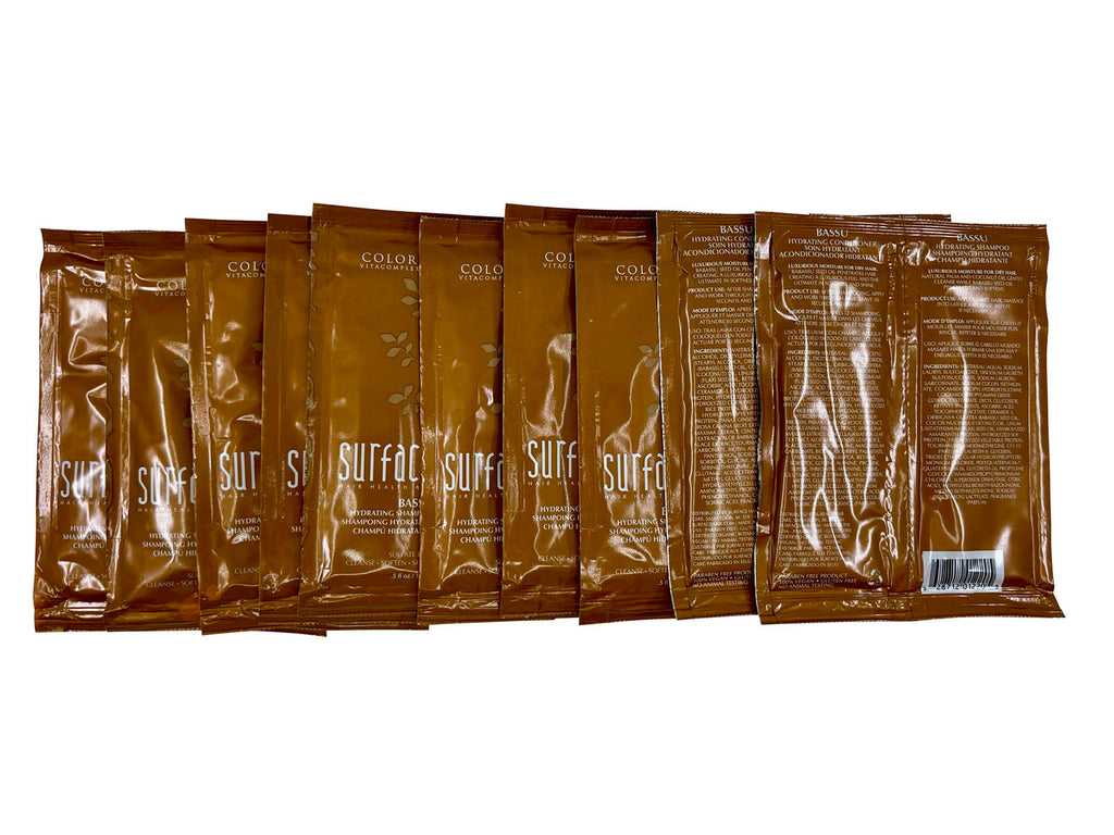 Surface Hair Health Bassu Hydrating Shampoo & Conditioner Sachets 0.5 OZ x 10