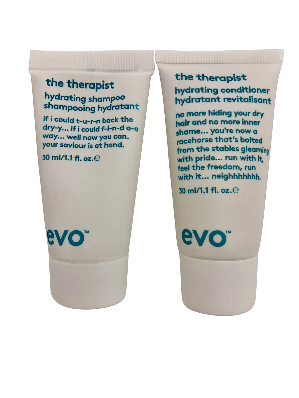 evo The Therapist Hydrating Shampoo & Conditioner Set 1.1 OZ Each