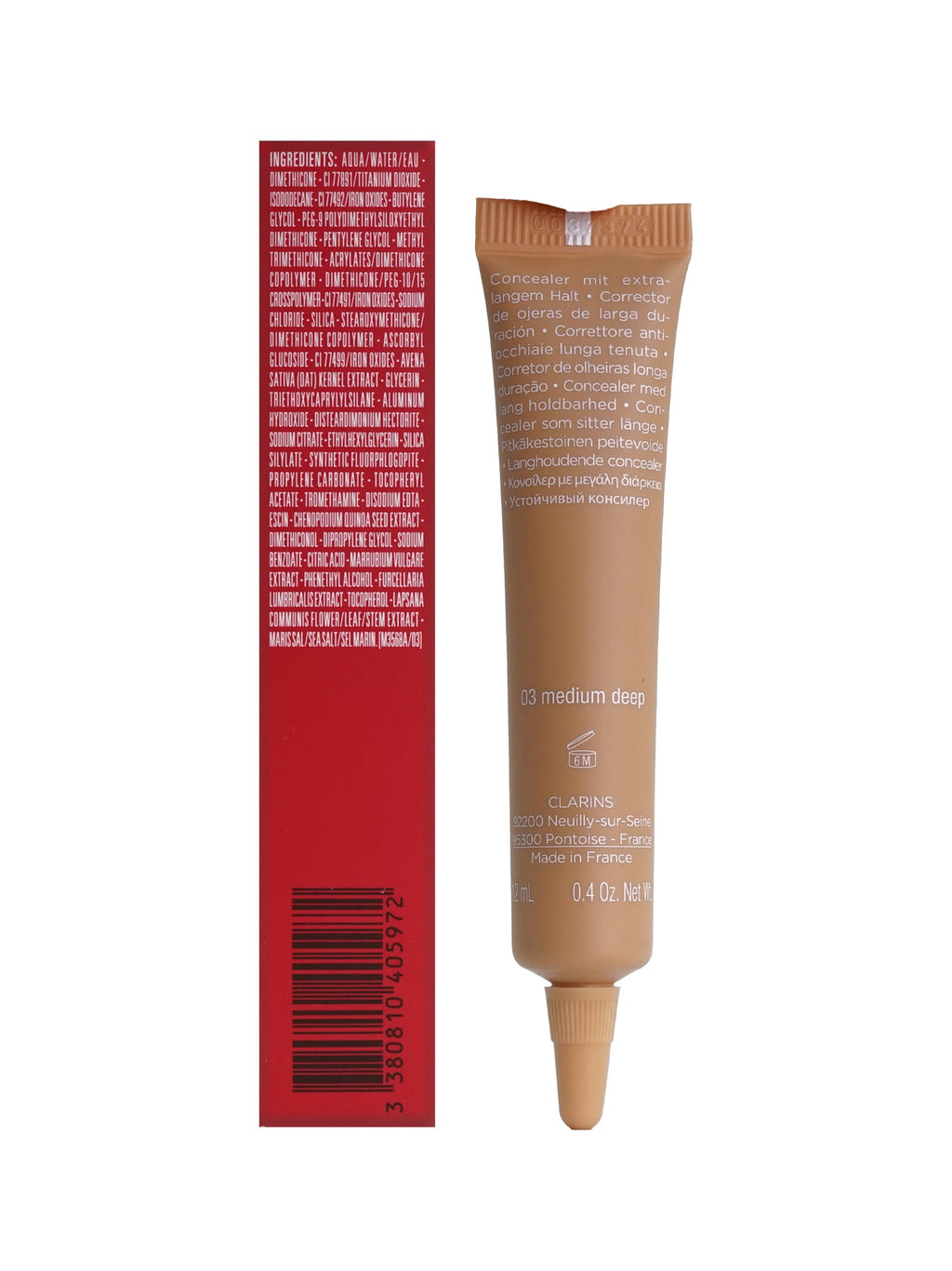 Clarins Everlasting Concealer Long Wear & Hydrating 03 Medium Deep 0.4 OZ
