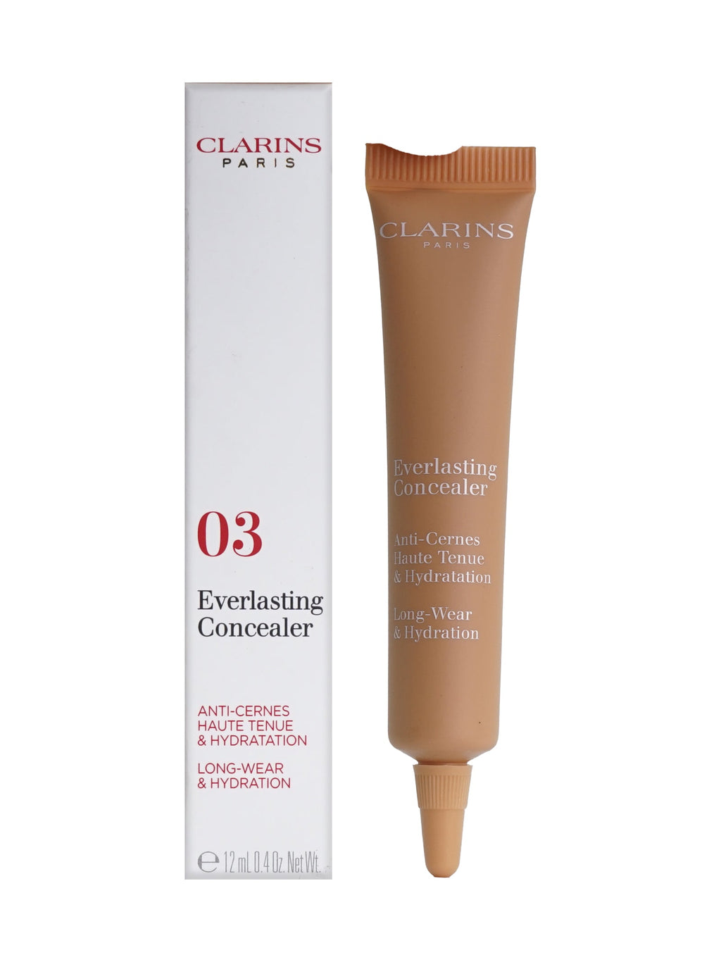 Clarins Everlasting Concealer Long Wear & Hydrating 04 Deep 0.4 OZ