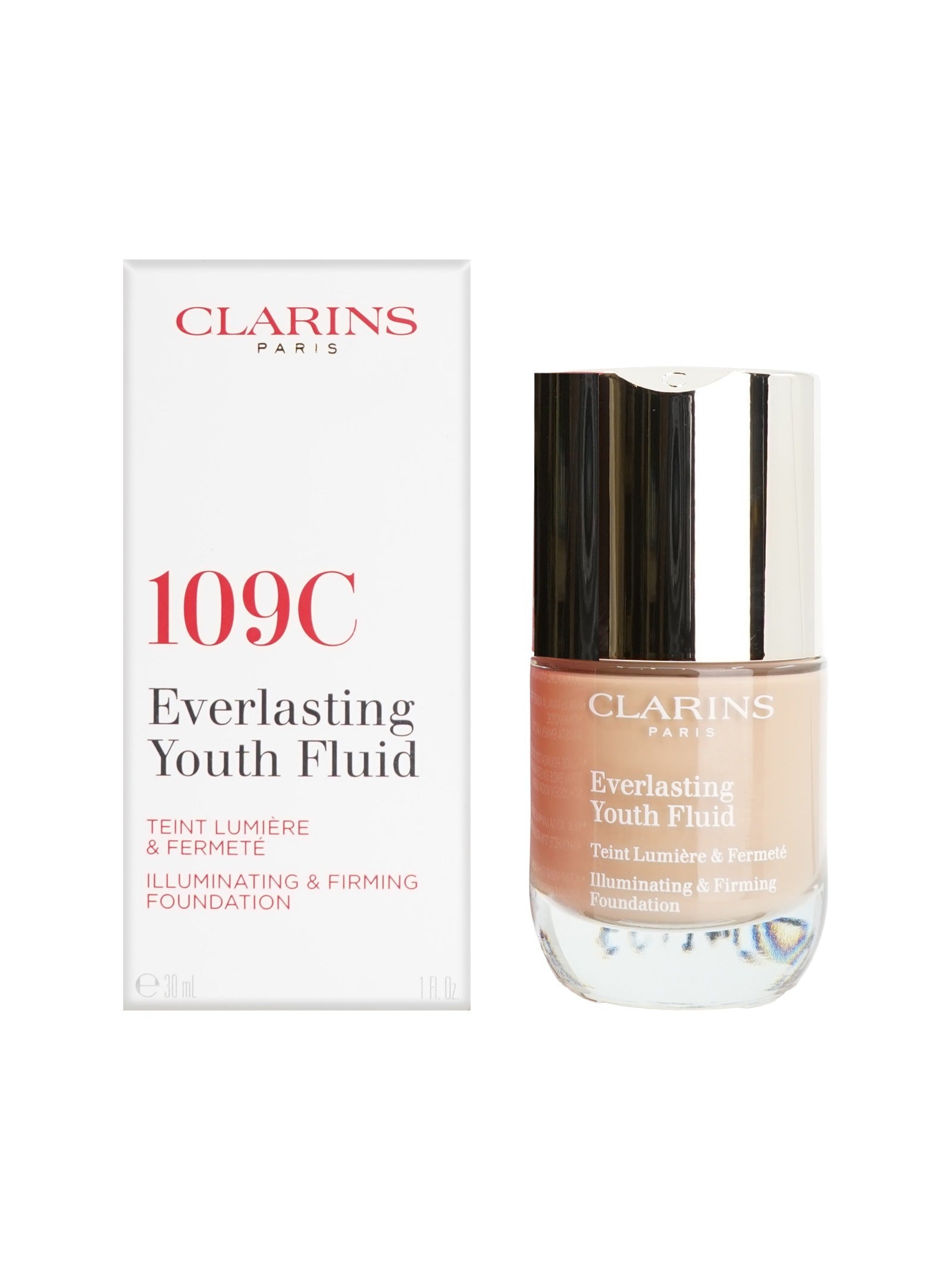 Clarins Everlasting Youth Fluid Illuminating & Firming Foundation 101W 1 OZ