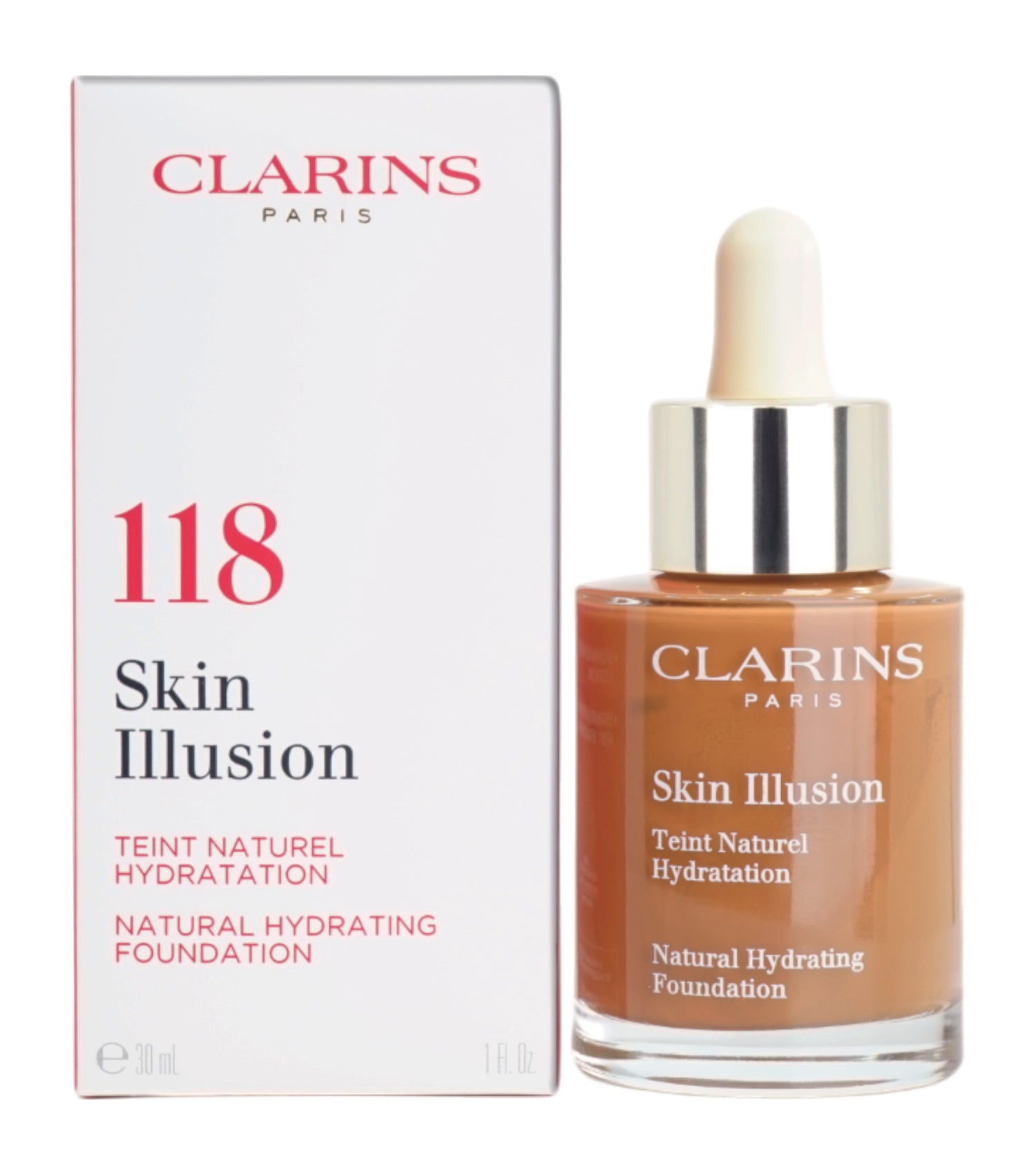 Clarins Skin Illusion Natural Hydrating Foundation 105 Nude 1 OZ