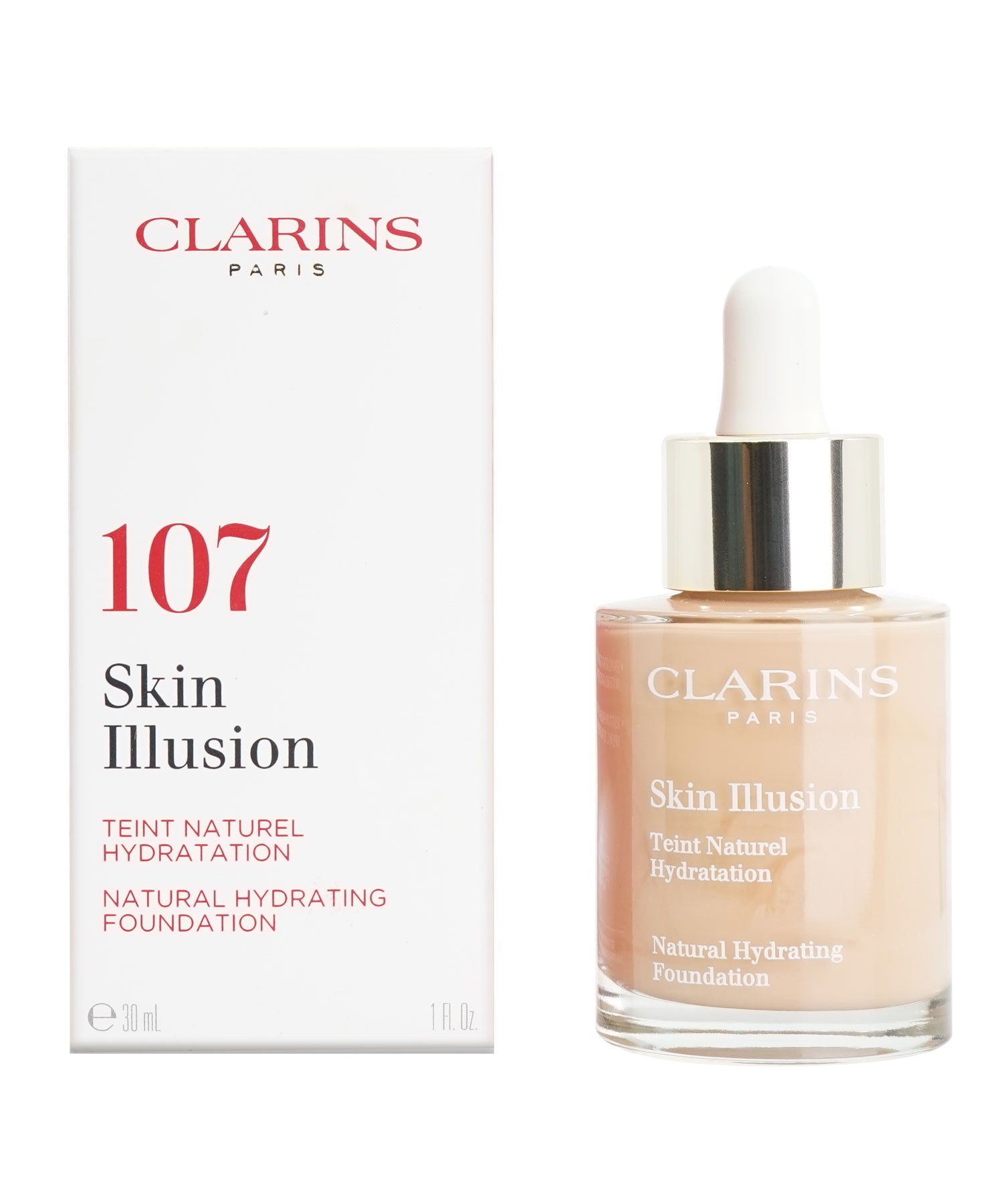Clarins Skin Illusion Natural Hydrating Foundation 108.3 Organza 1 OZ