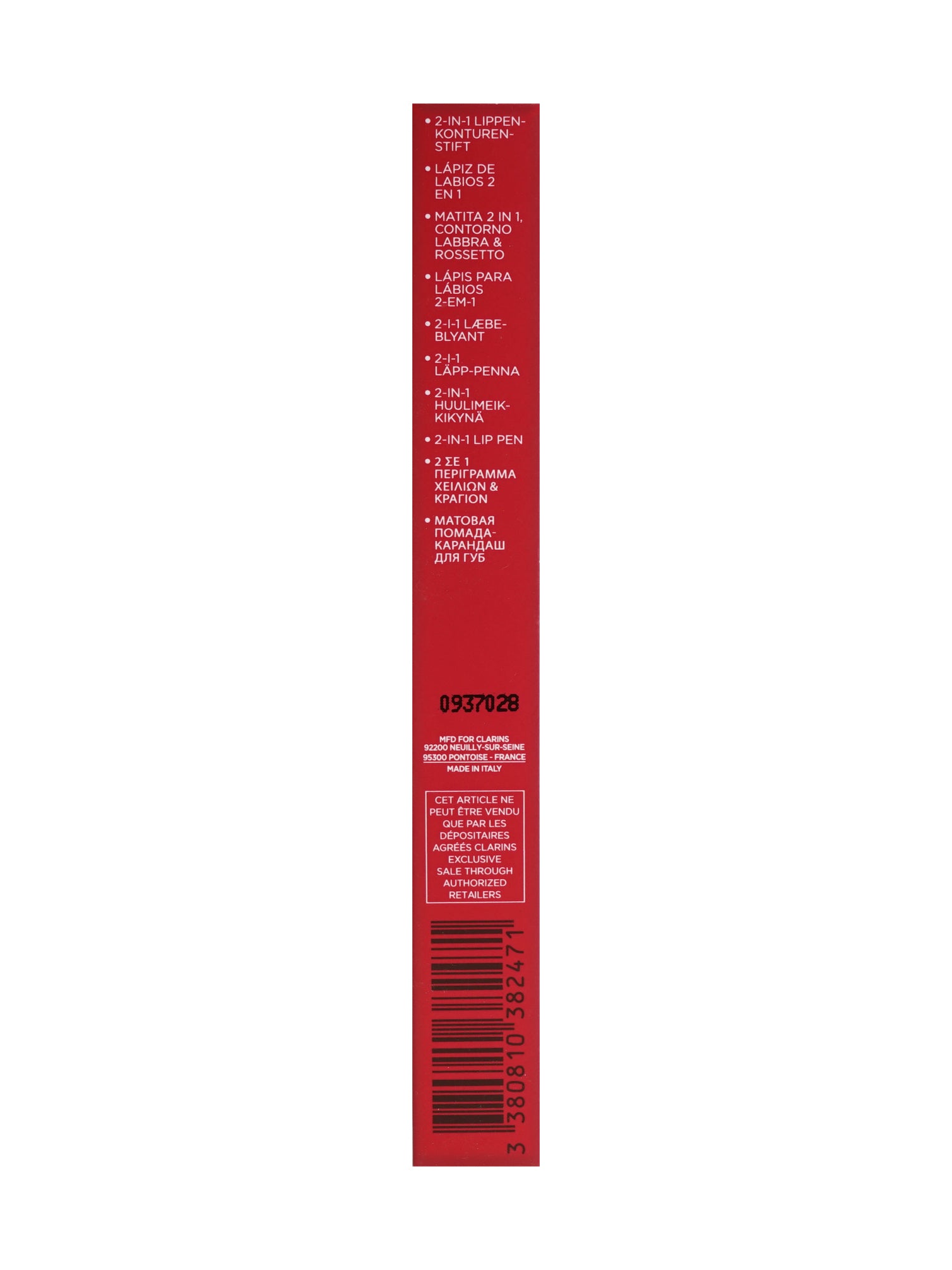 Clarins Joli Rouge Crayon 2 in 1 Define & Fill 742C Joli Rouge 0.02 OZ