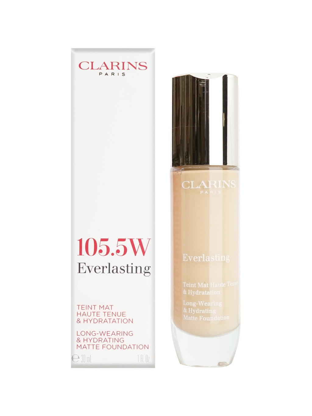 Clarins Everlasting Matte Foundation 116.5W Coffee All Skin Types 1 OZ