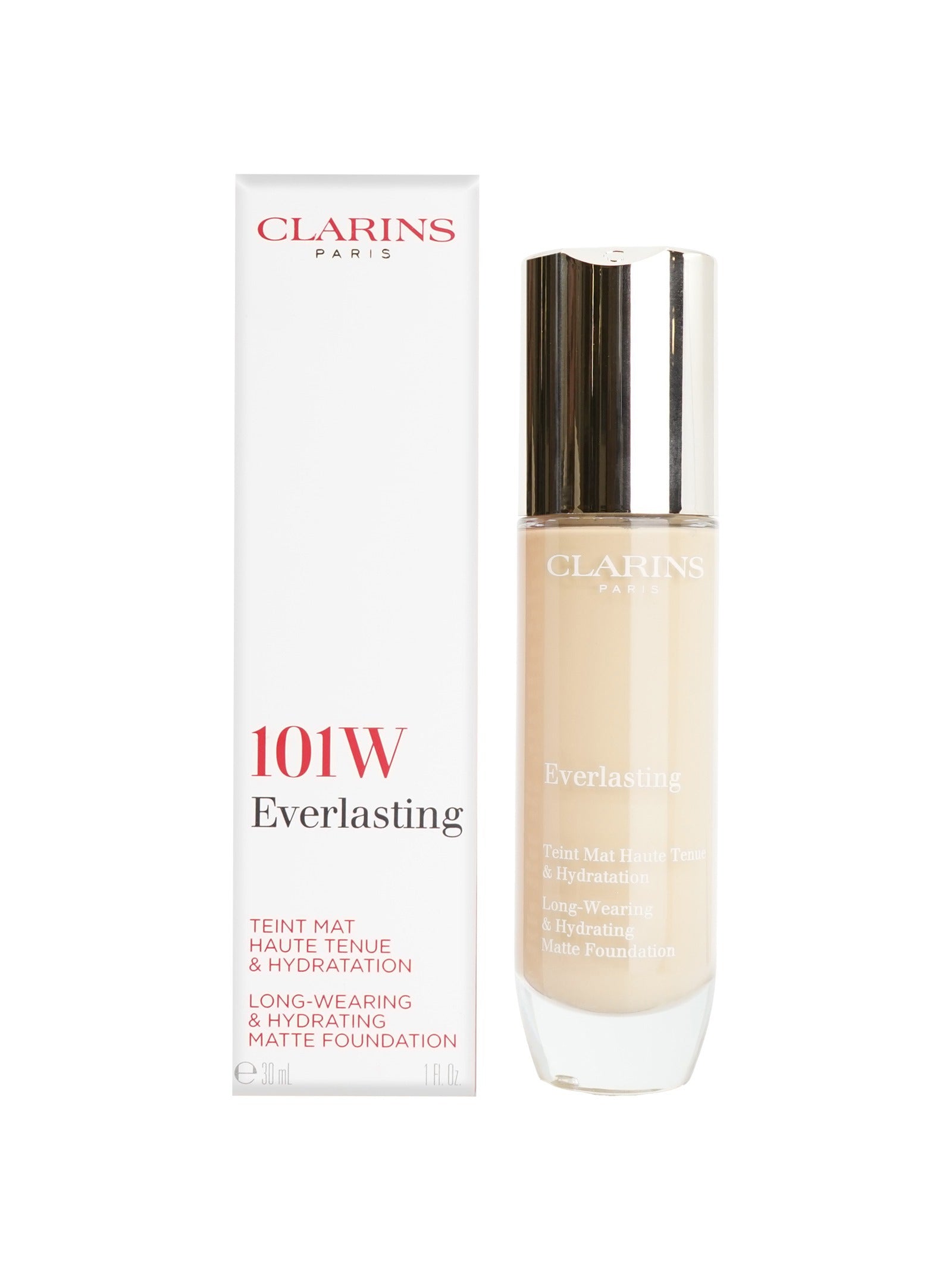 Clarins Everlasting Matte Foundation 100.5W Cream All Skin Types 1 OZ