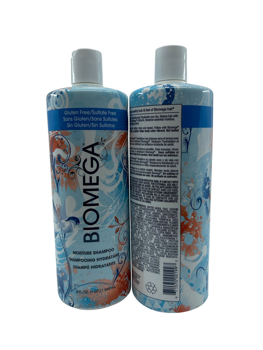 Aquage Biomega Moisture Shampoo Sulfate Free 32 OZ Set of 2