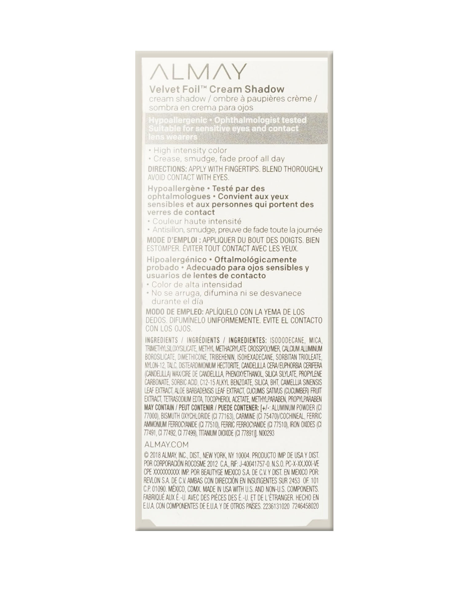 Almay Velvet Foil Cream Shadow 020 Cupid Glaze 0.30 OZ