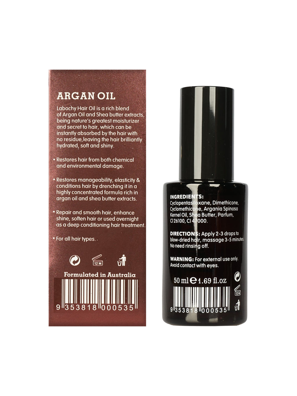 Labochy Argan Oil Shea Butter Extracts All Hair Types 1.69 OZ