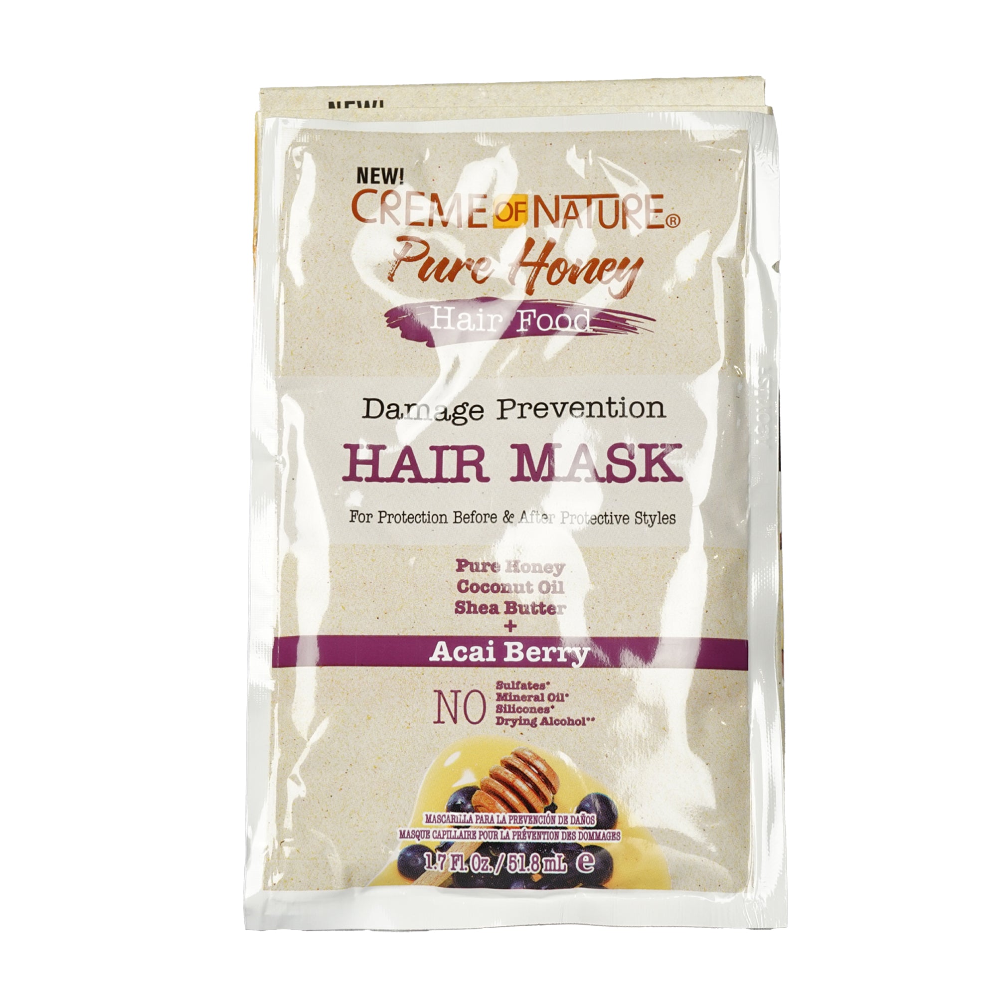 Creme of Nature Pure Honey Damage Prevention Hair Mask 1.7 OZ Set of 6 Sachets
