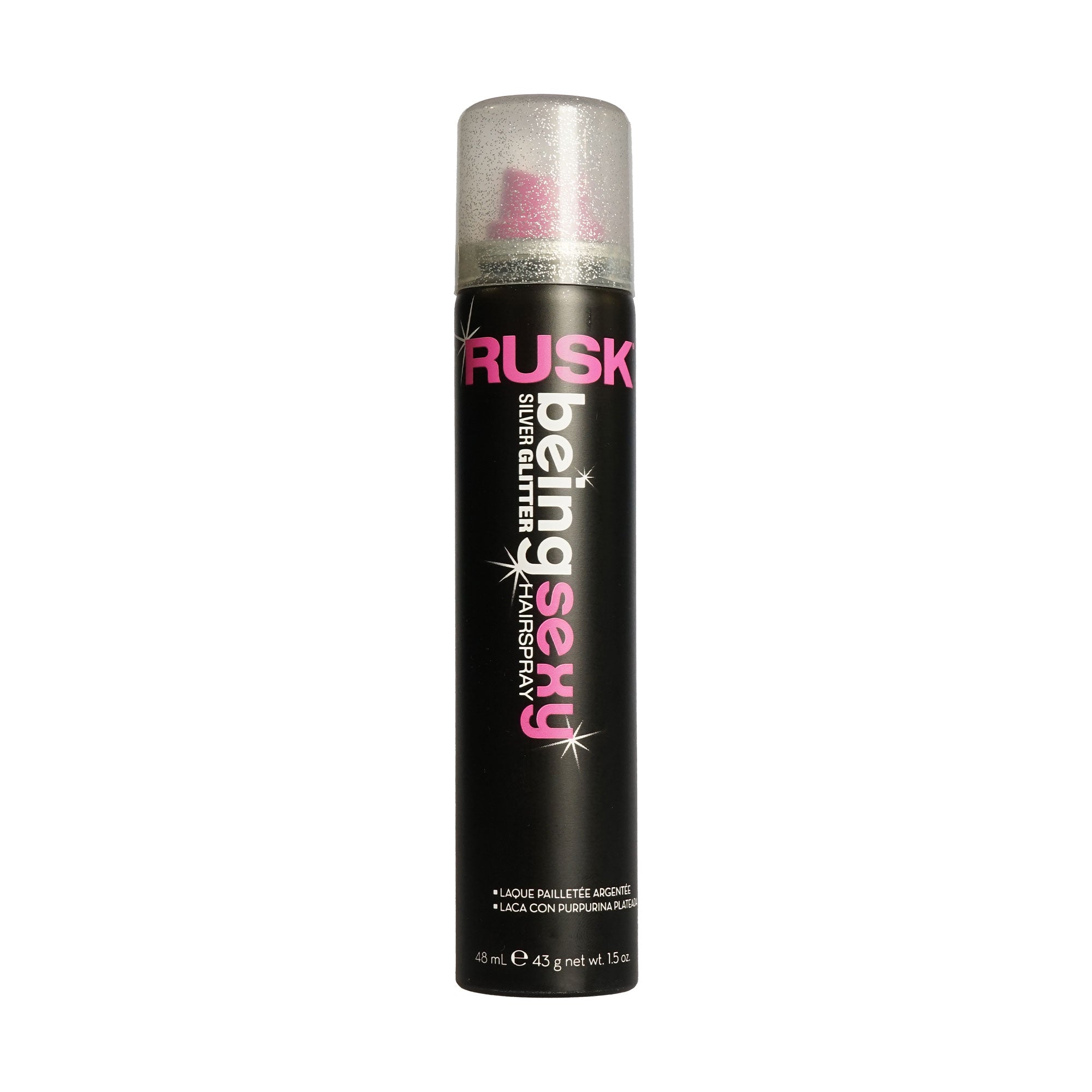 Rusk Being Sexy Silver Glitter Hair Spray 1.5 OZ