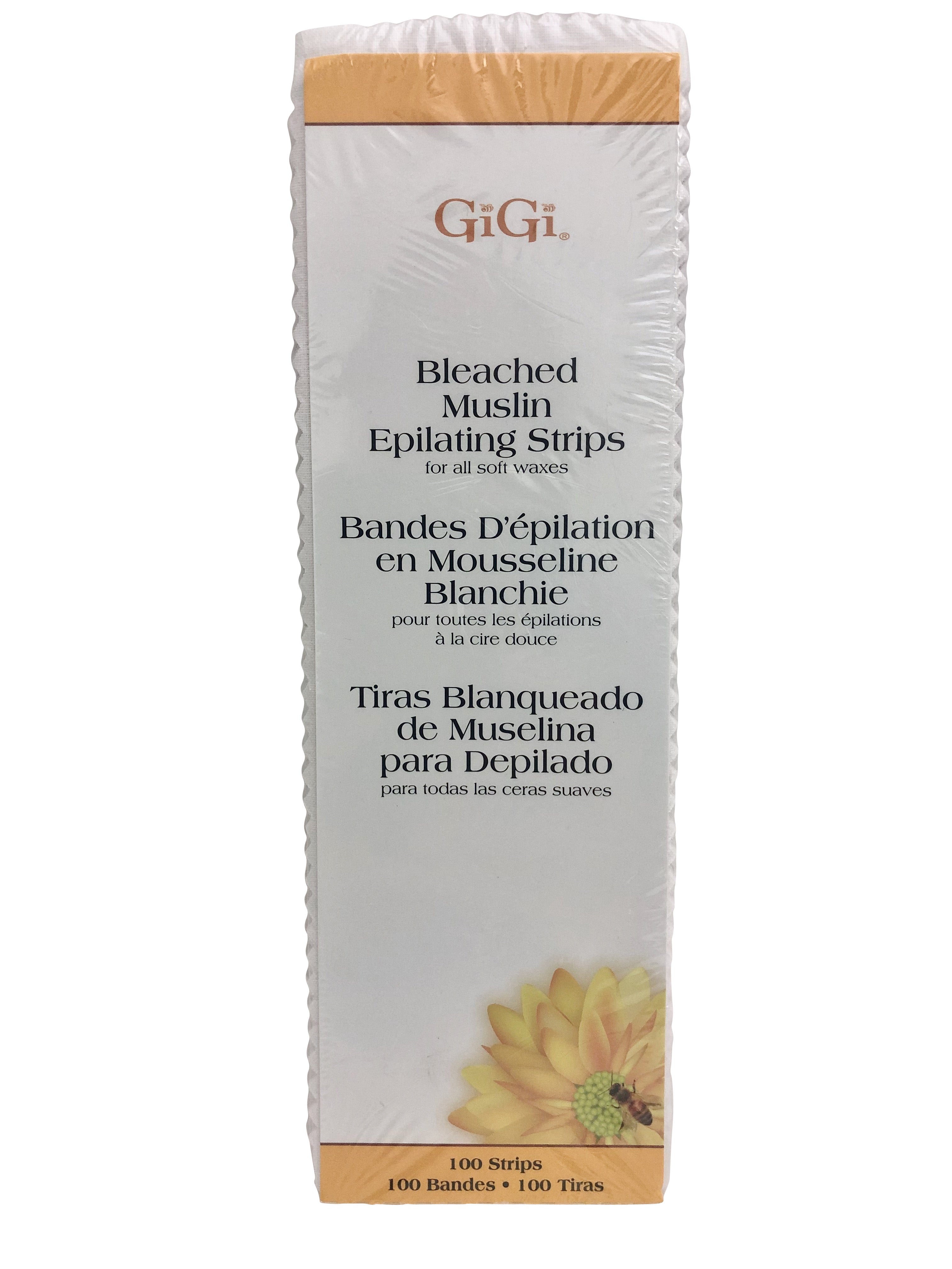 GiGi Bleached Muslin Epilating Strips for Soft Waxes Large 100 Strips