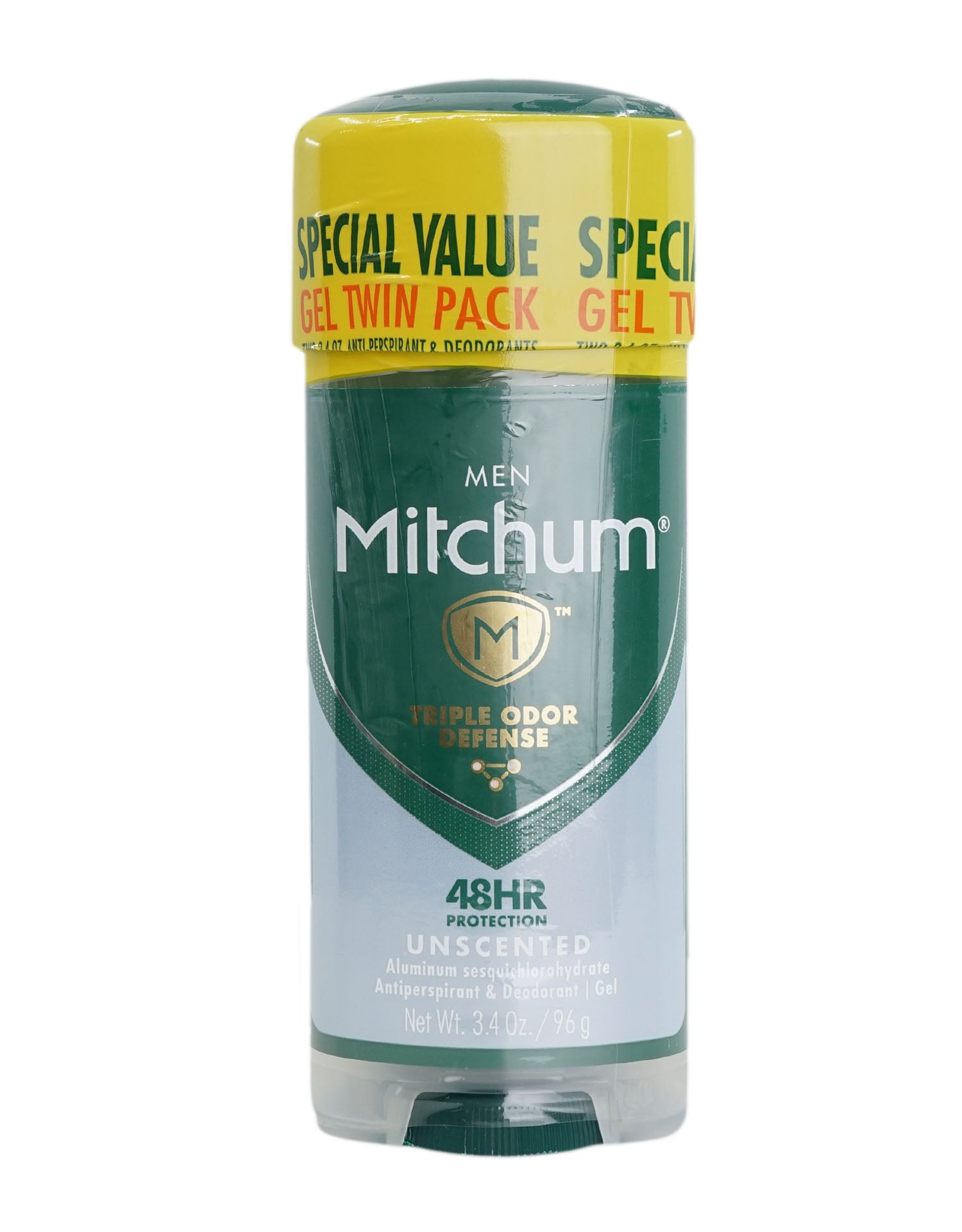 Mitchum Antiperspirant & Deodorant Triple Odor Defense Gel Stick Twin Pack 3.4 OZ 2 Pack