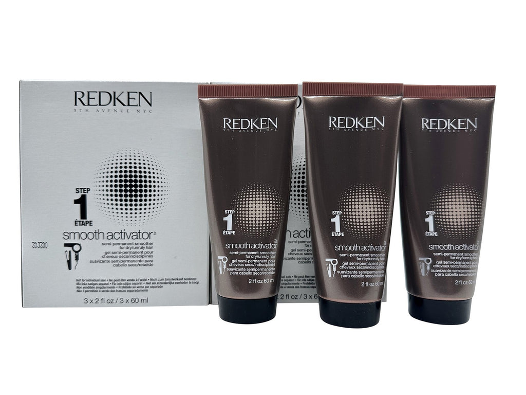Redken Smooth Activator Step 1 Semi Permanent Smoother Dry Hair 2 OZ x 3 pk of 2