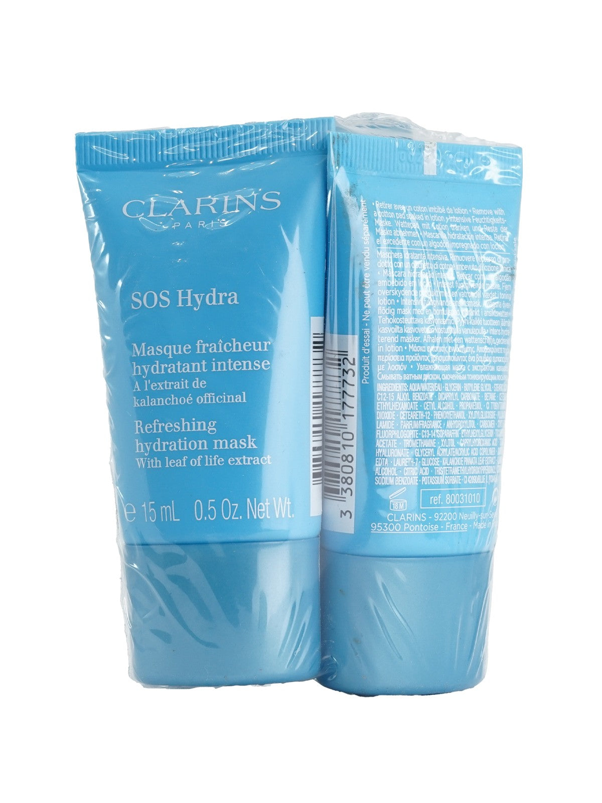 Clarins SOS Hydra Refreshing Hydration Mask 0.5 OZ Set of 3