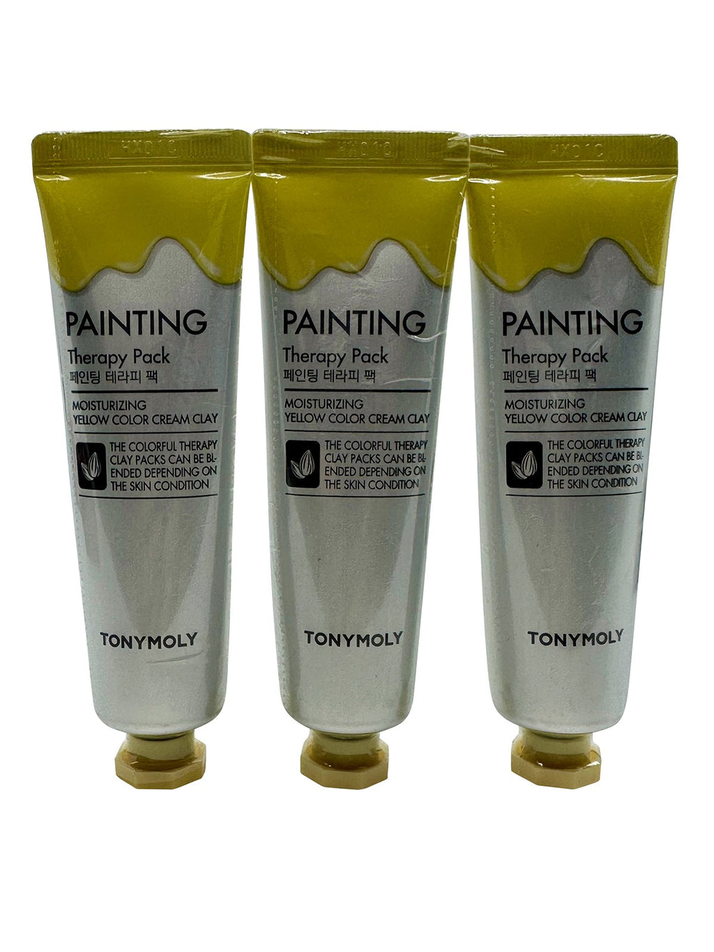 TonyMoly Painting Therapy Pack Yellow Color Gel Clay Moisturizing 1 OZ Set of 3
