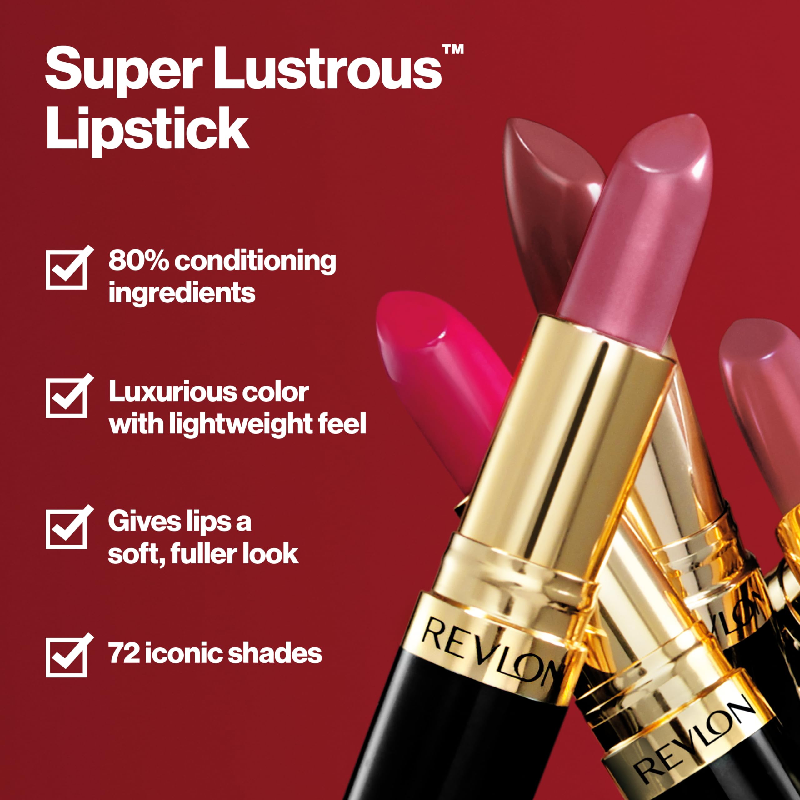 Revlon Super Lustrous Lipstick, 435 Love That Pink, 0.15 oz