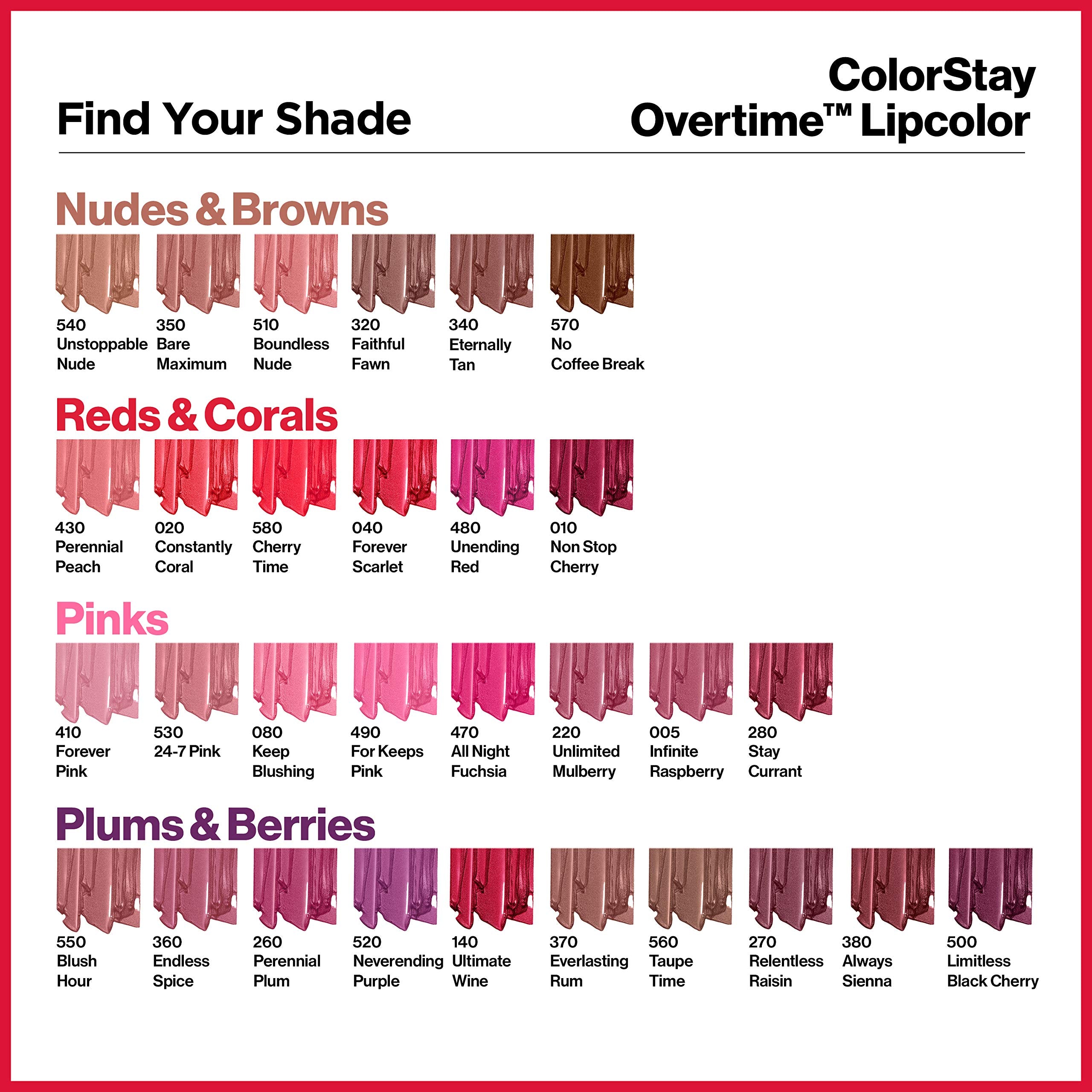 Revlon ColorStay Overtime Lipcolor, Pink (530), 0.07 oz