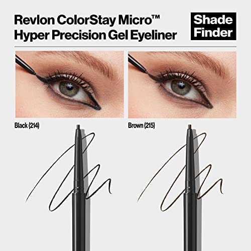 Revlon Gel Eyeliner, ColorStay Micro Hyper Precision, 214 Black, 0.002 oz