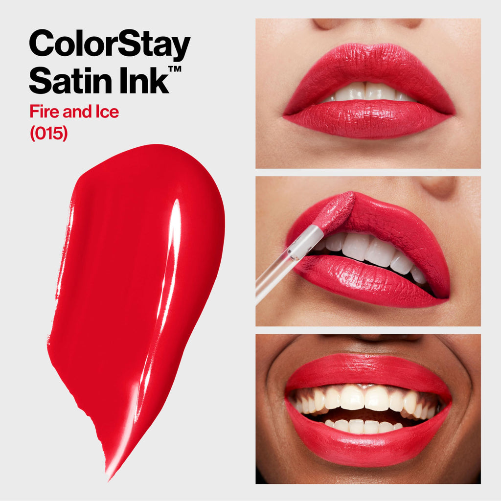 Revlon ColorStay Satin Ink Liquid Lipstick, 015 Fire & Ice, 0.17 fl oz
