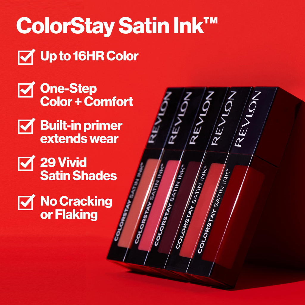 Revlon ColorStay Satin Ink Liquid Lipstick, 015 Fire & Ice, 0.17 fl oz