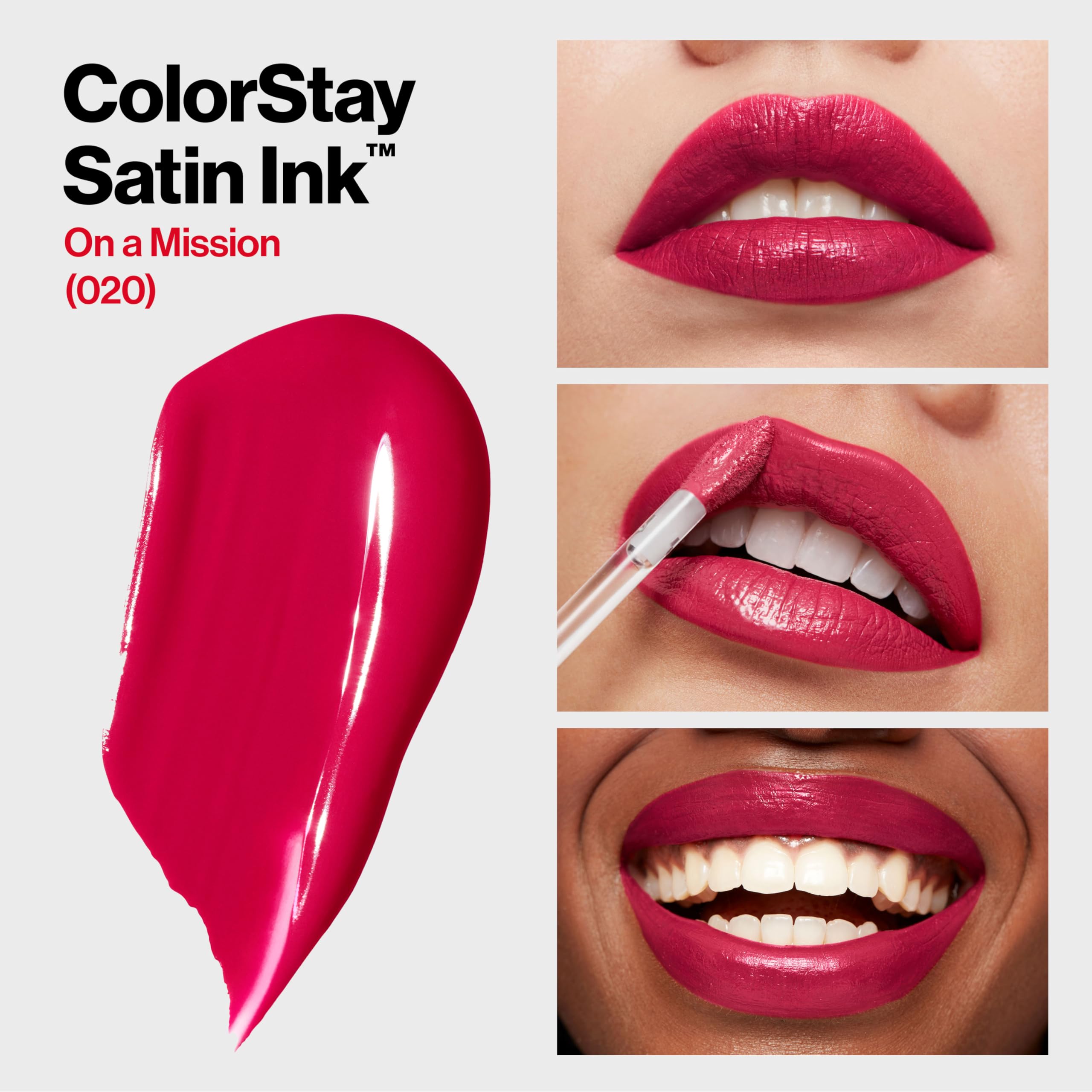 Revlon ColorStay Satin Ink Liquid Lipstick, 020 On a Mission, 0.17 fl oz