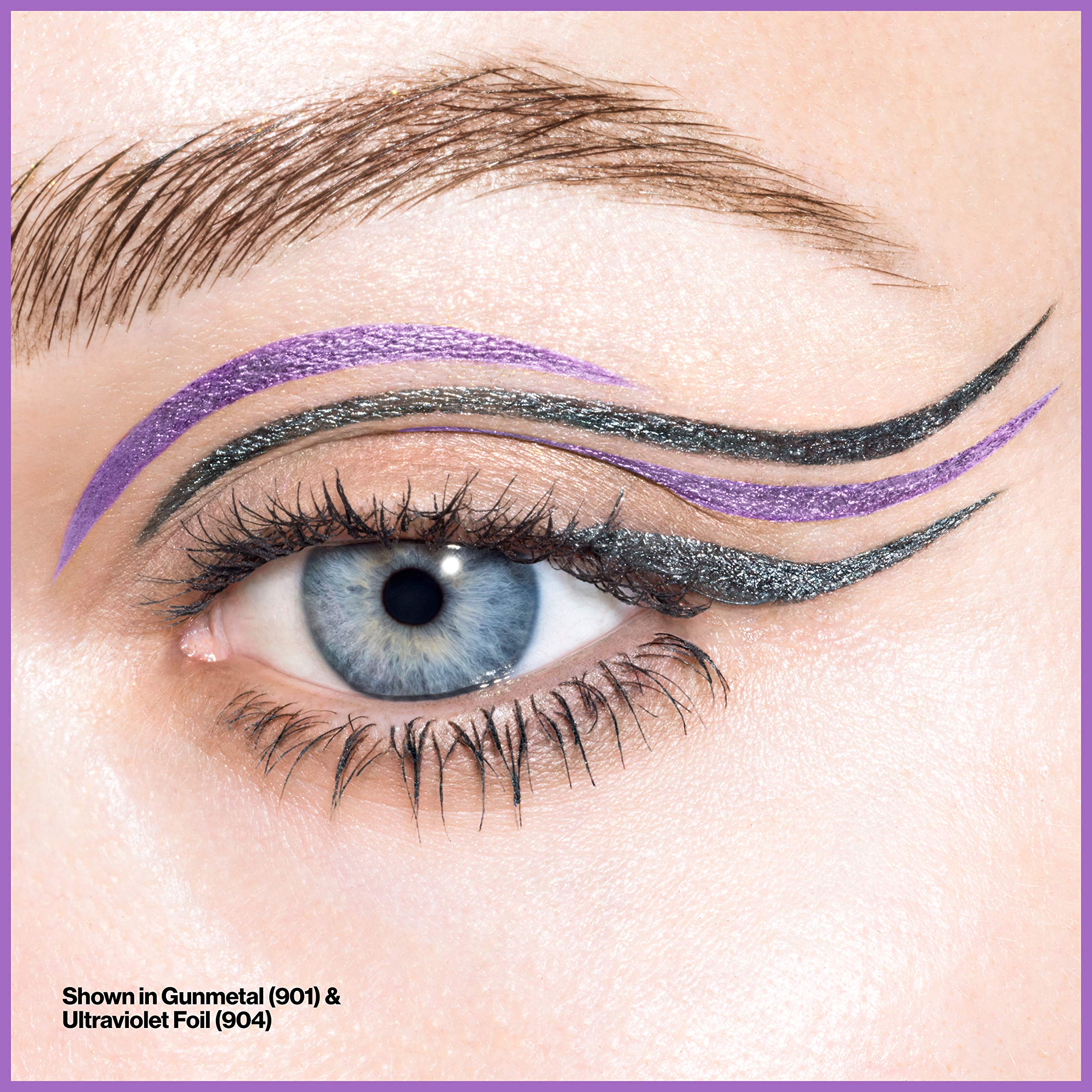 Revlon So Fierce! Chrome Ink Liquid Eyeliner, Longlasting Bold Metallic Pen Liner with Dip Ink Cap for Pearl, Shimmer Blend, 901 Gunmetal, 0.03 oz.