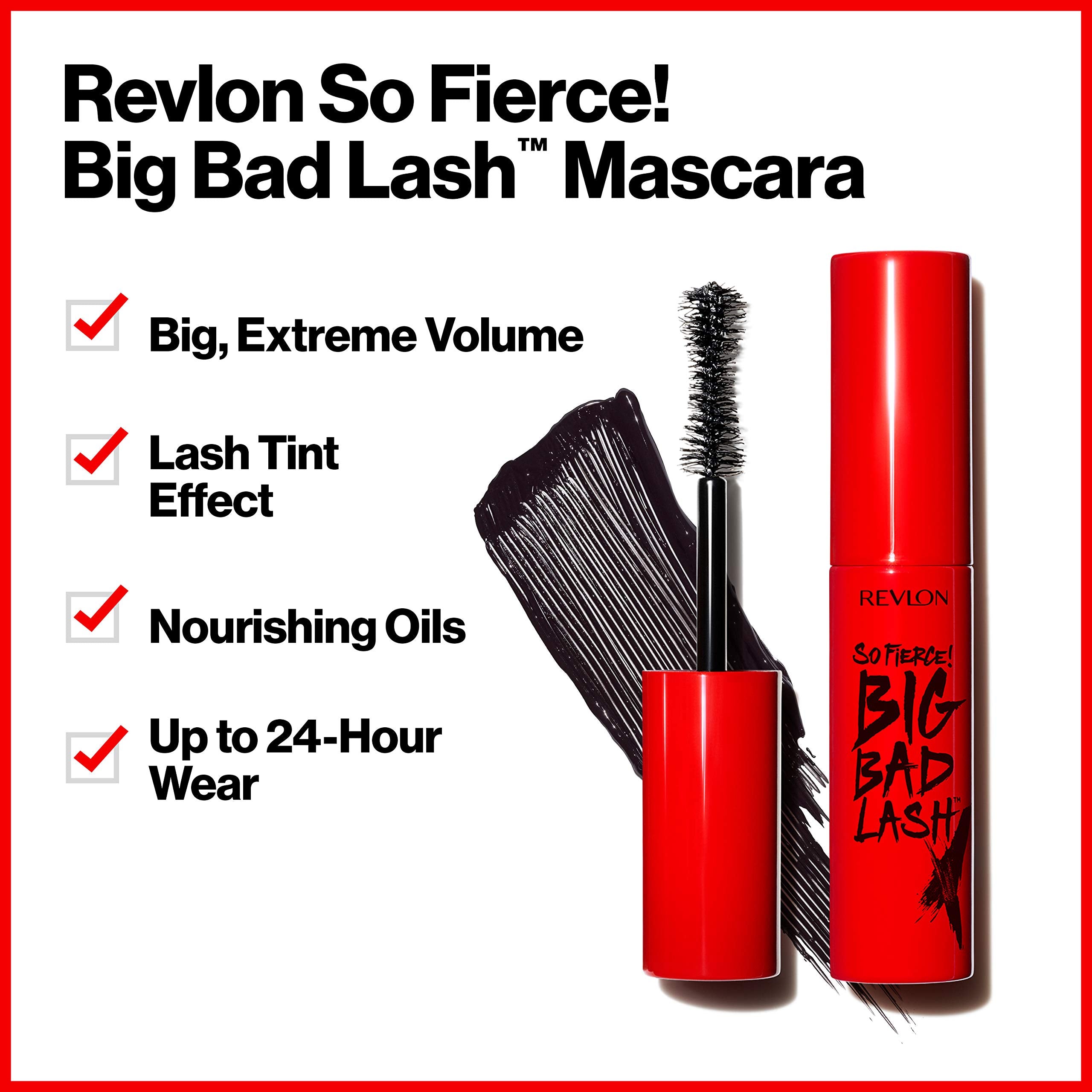 Revlon Mascara, So Fierce Big Bad Lash Eye Makeup, 761 Black, 0.34 fl oz