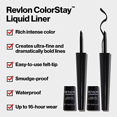 Revlon ColorStay Liquid Liner Eye Makeup, Black-Brown [252], 0.08 oz
