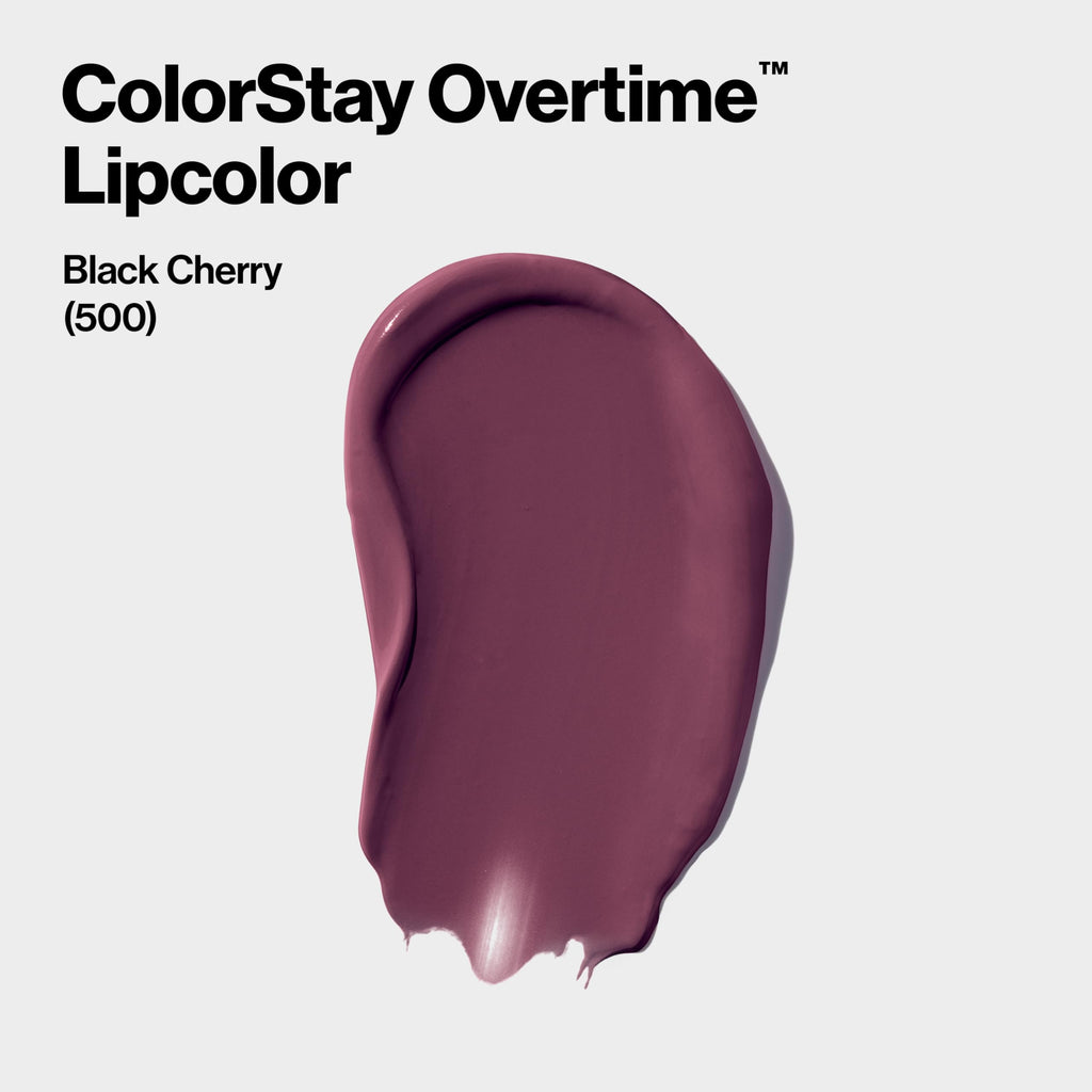 Revlon Liquid Lipstick with Clear Lip Gloss, ColorStay Overtime Lipcolor, Dual Ended with Vitamin E, 500 Limitless Black Cherry, 0.07 Fl Oz