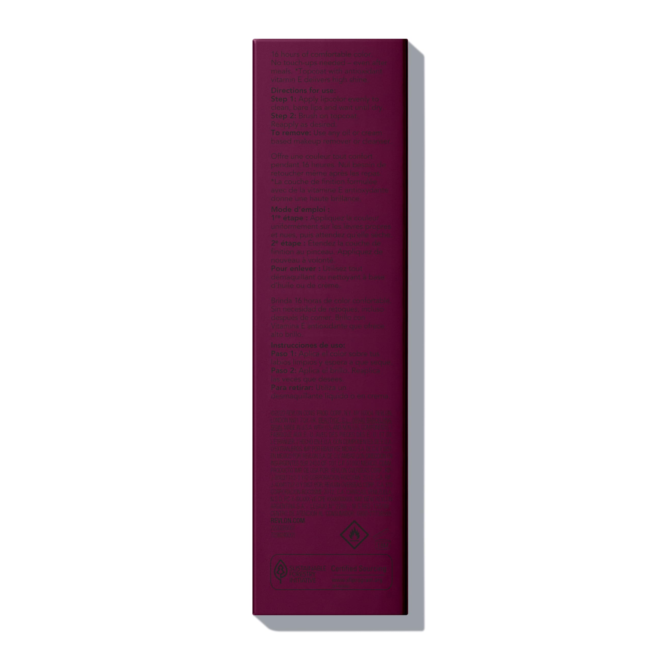 Revlon Liquid Lipstick with Clear Lip Gloss, ColorStay Overtime Lipcolor, Dual Ended with Vitamin E, 500 Limitless Black Cherry, 0.07 Fl Oz