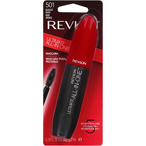 Revlon Mascara, All-in-One Eye Makeup, 501 Blackest Black, 0.28 Fl Oz