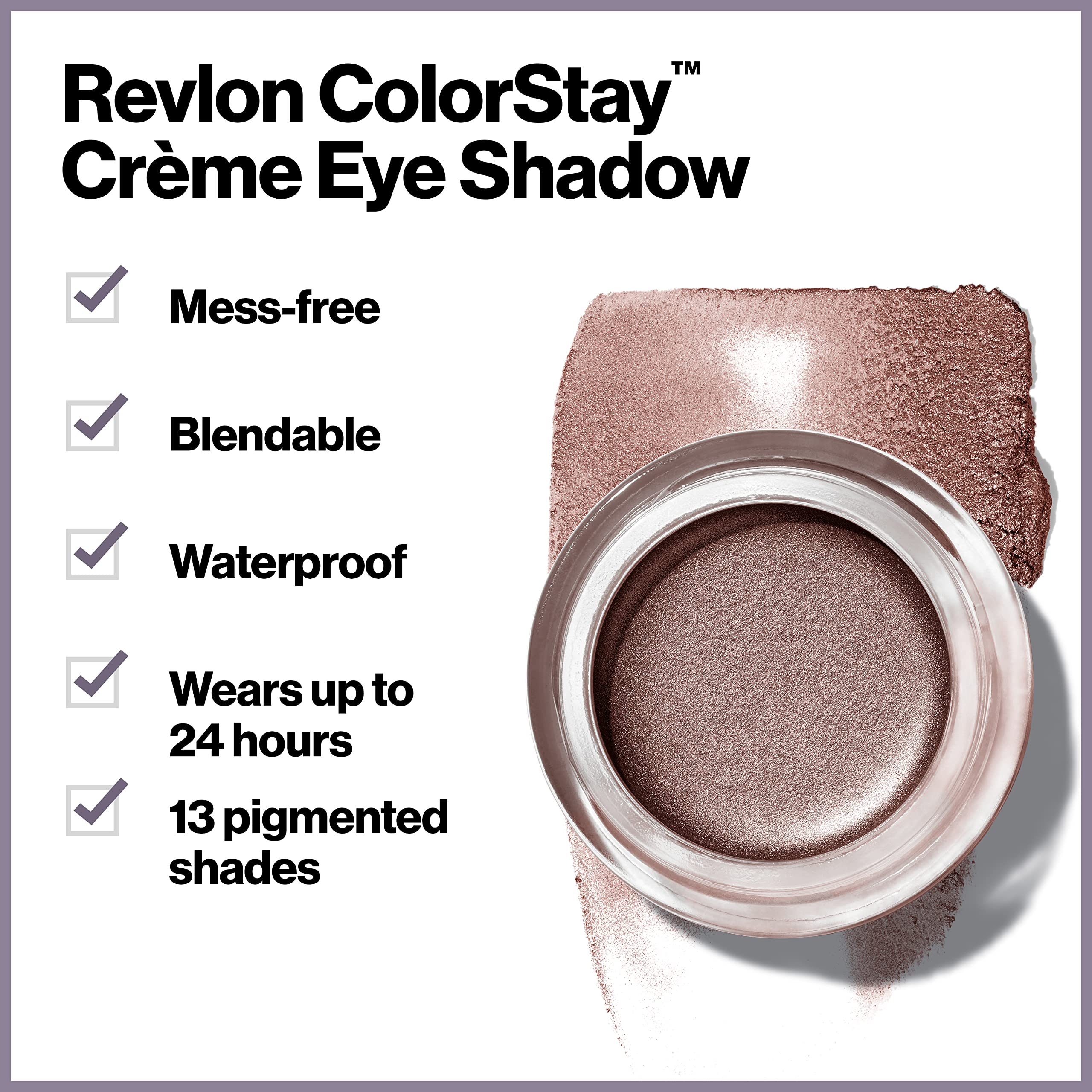 Revlon Colorstay Creme Eye Shadow, Longwear Blendable Matte or Shimmer Eye Makeup with Applicator Brush in Gold, Honey (725)