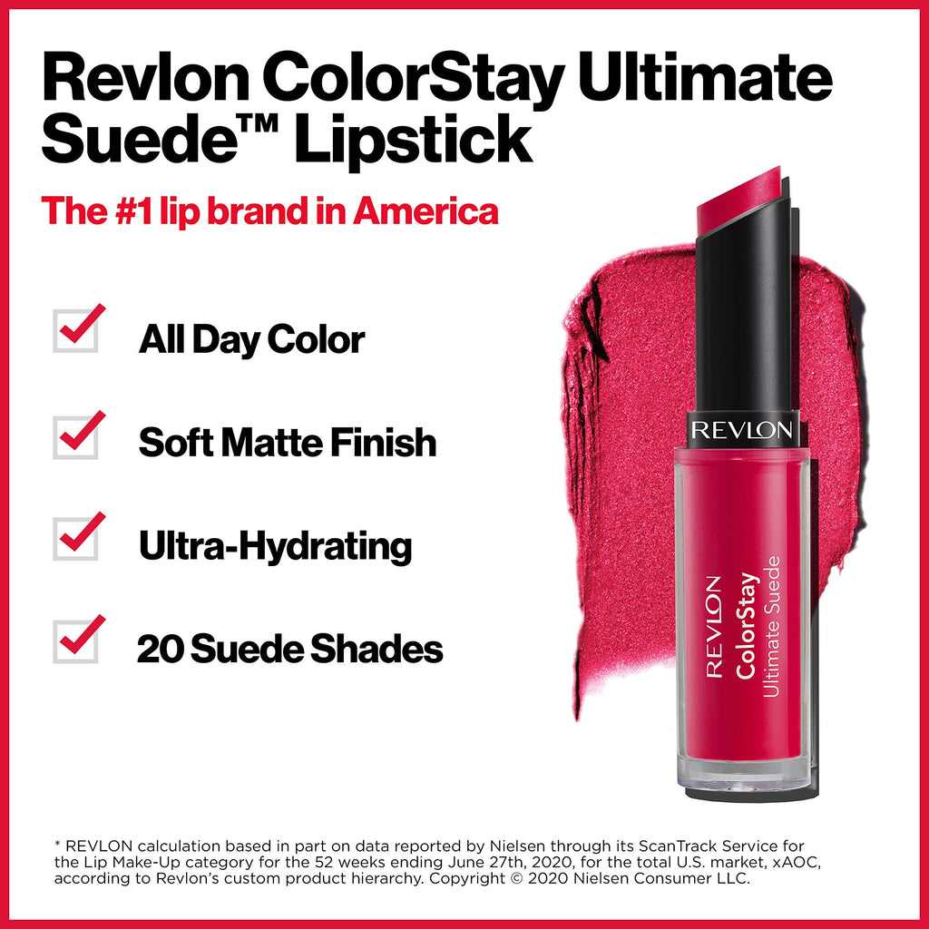 Revlon ColorStay Ultimate Suede Lipstick Longwear Soft, 090 Private Viewing 0.09 O