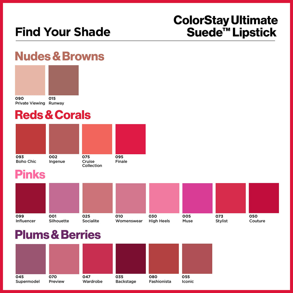 Revlon ColorStay Ultimate Suede Lipstick Longwear Soft, 090 Private Viewing 0.09 O