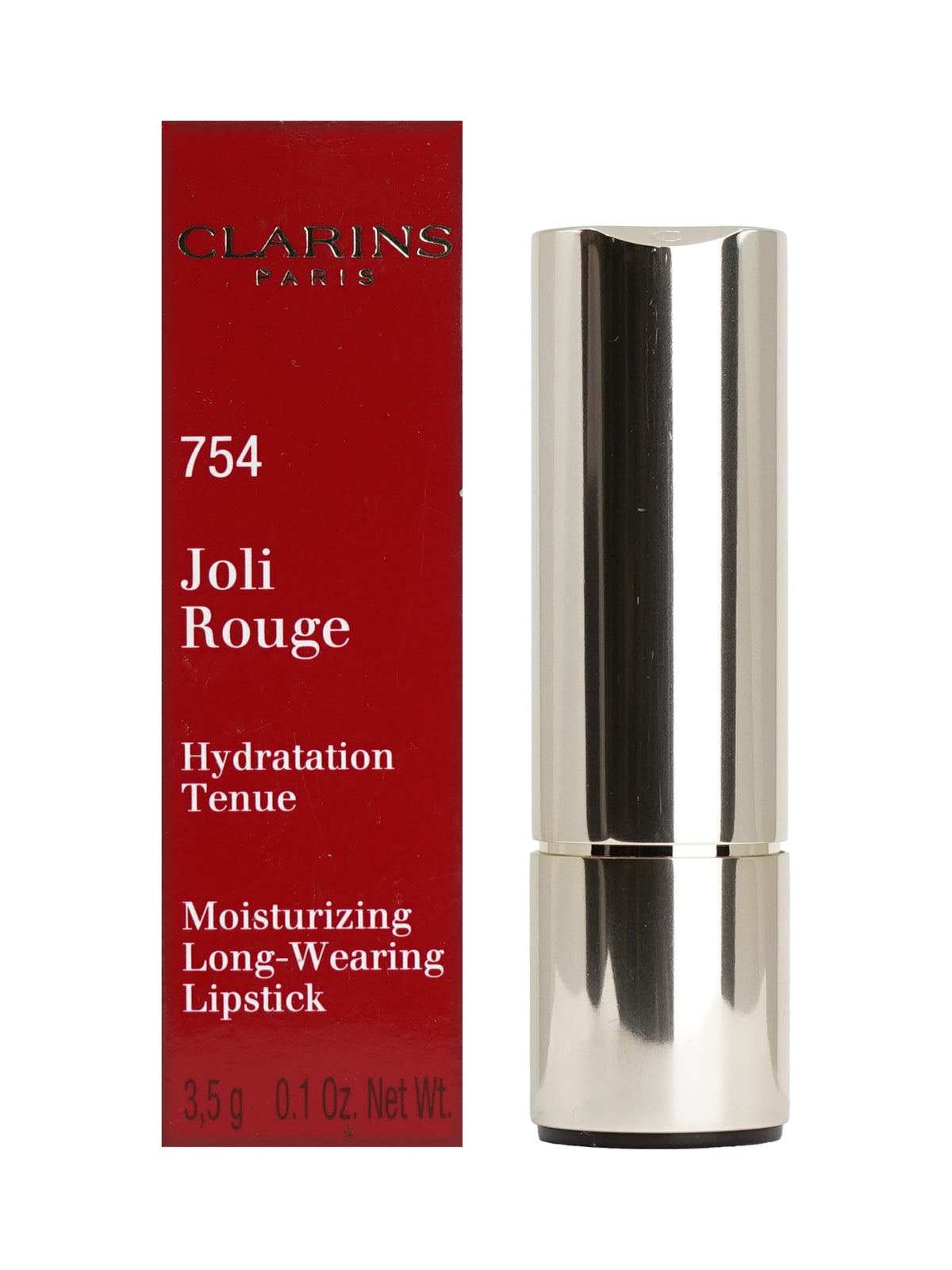 Clarins Joli Rouge 754 Deep Red Moisturizing Longwear Lipstick 0.1 OZ