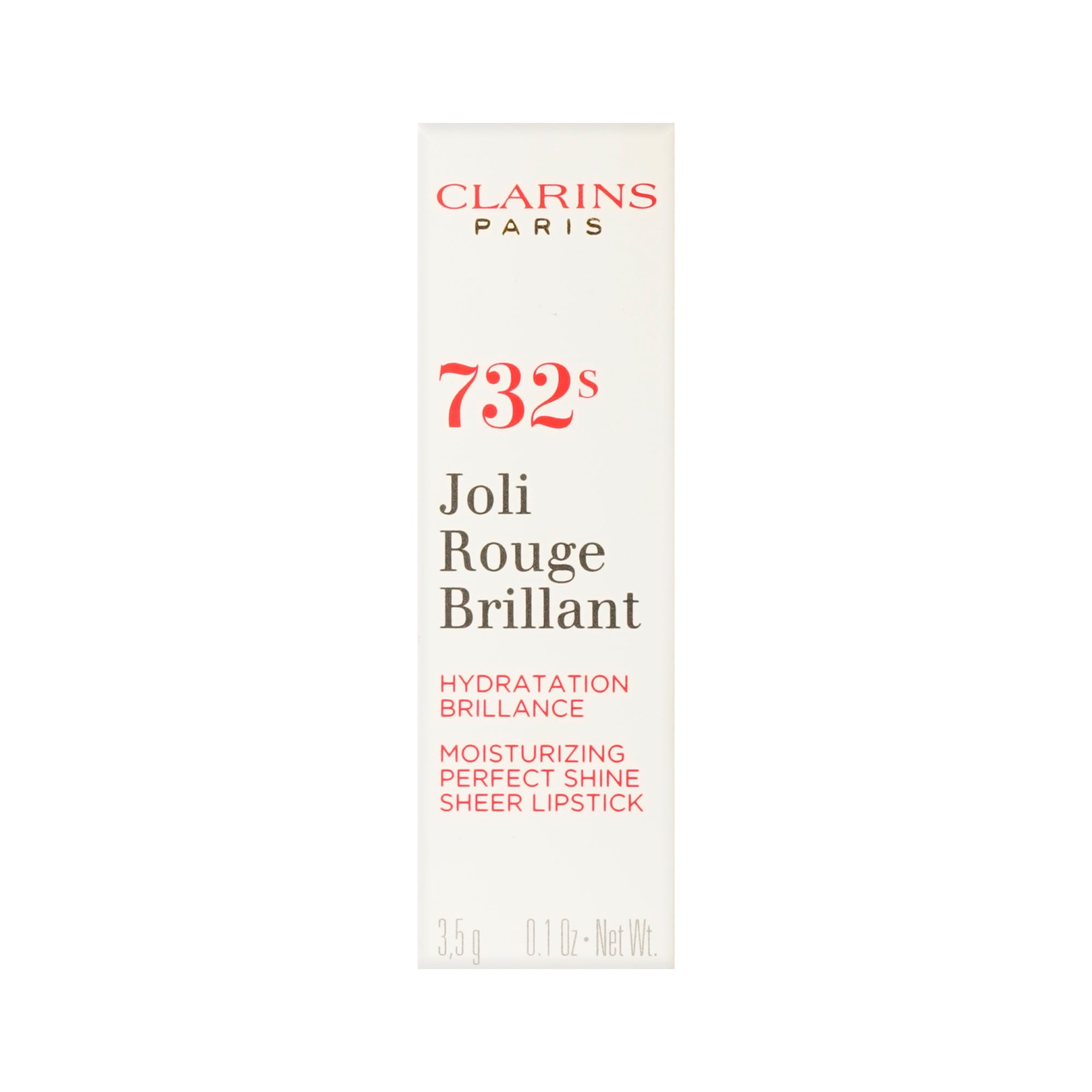 Clarins Joli Rouge Brilliant 732S Grenadine Sheer Lipstick 0.1 OZ