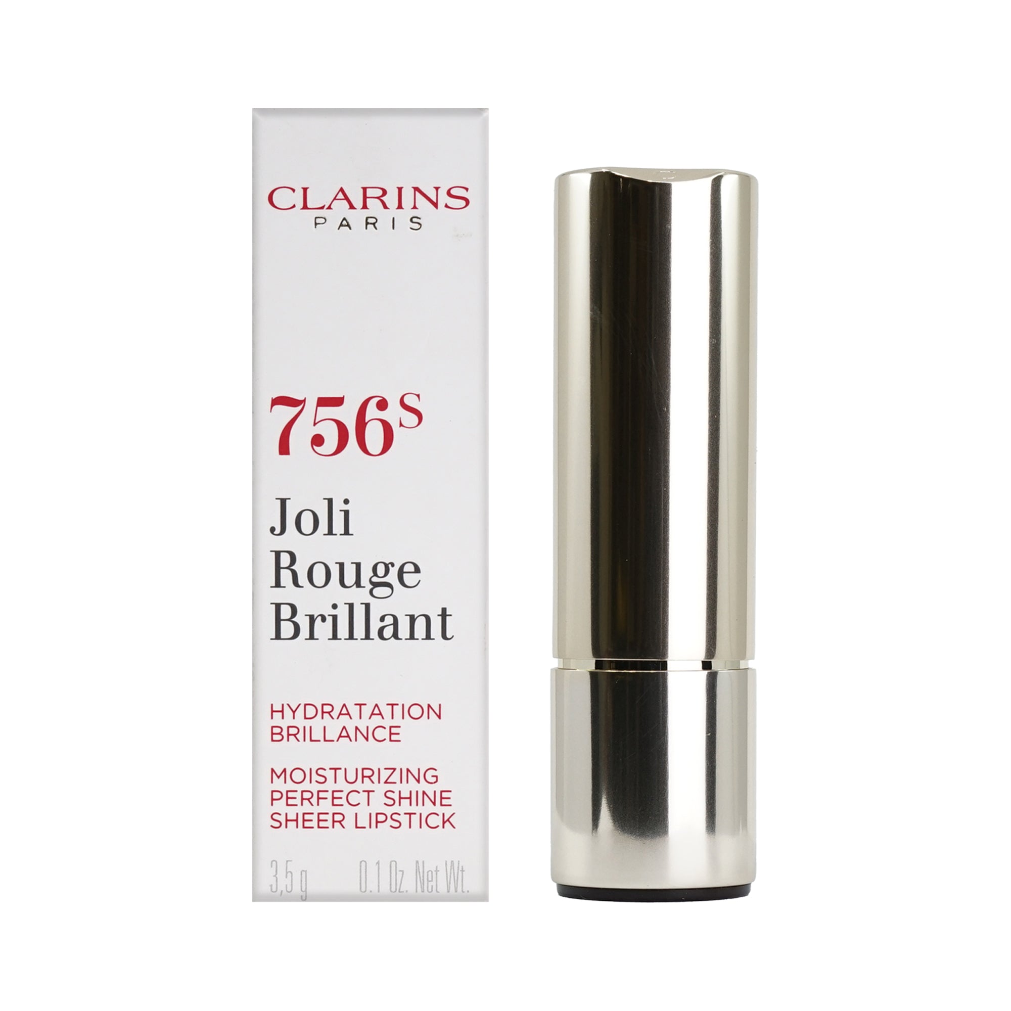 Clarins Joli Rouge Brilliant 756S Guava Sheer Lipstick 0.1 OZ